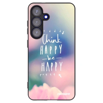 Picasee husă neagră din silicon pentru Samsung Galaxy S25 5G - Think happy be happy