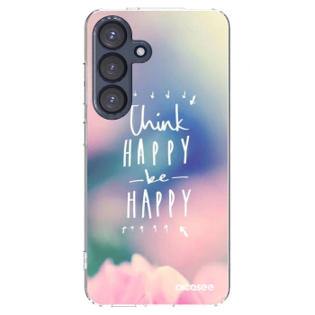 Picasee husă transparentă din silicon pentru Samsung Galaxy S25 5G - Think happy be happy
