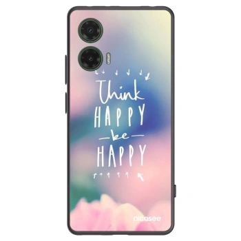 Picasee husă neagră din silicon pentru Motorola Moto G35 5G - Think happy be happy