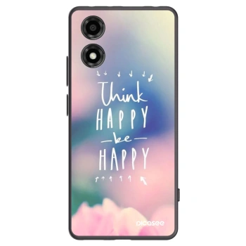 Picasee husă neagră din silicon pentru Motorola Moto E14 - Think happy be happy