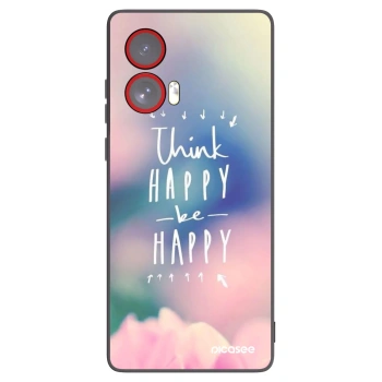 Picasee husă neagră din silicon pentru Motorola Edge 50 Fusion - Think happy be happy