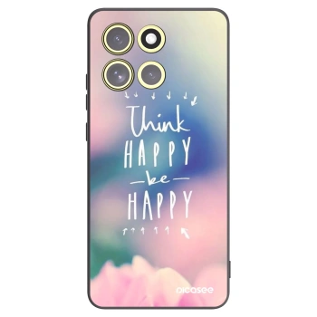 Picasee husă neagră din silicon pentru Motorola Moto G86 Power 5G - Think happy be happy