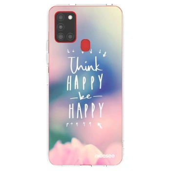 Picasee husă transparentă din silicon pentru Samsung Galaxy A21s - Think happy be happy