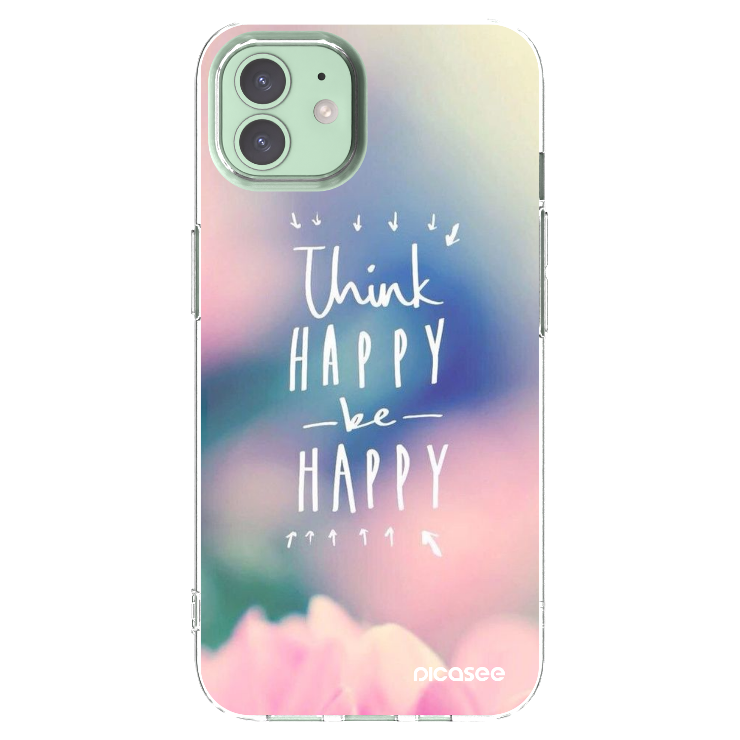 Picasee husă transparentă din silicon pentru Apple iPhone 12 - Think happy be happy