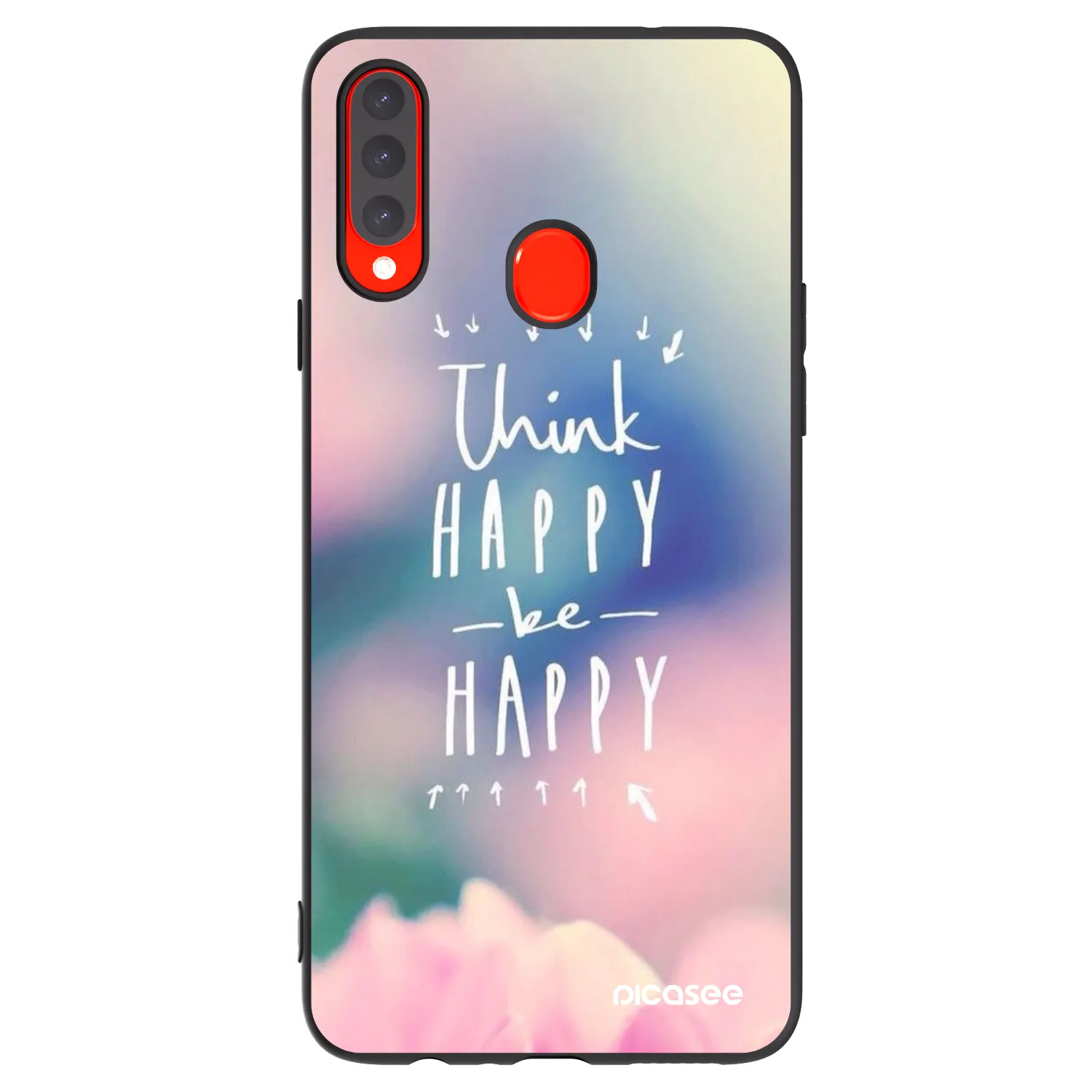 Picasee husă neagră din silicon pentru Samsung Galaxy A20s - Think happy be happy