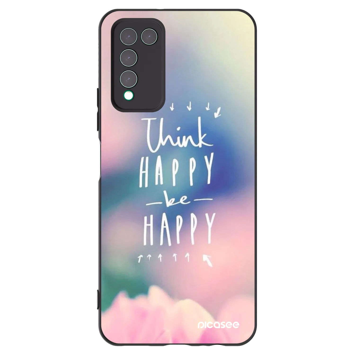 Picasee husă neagră din silicon pentru Honor 10X Lite - Think happy be happy