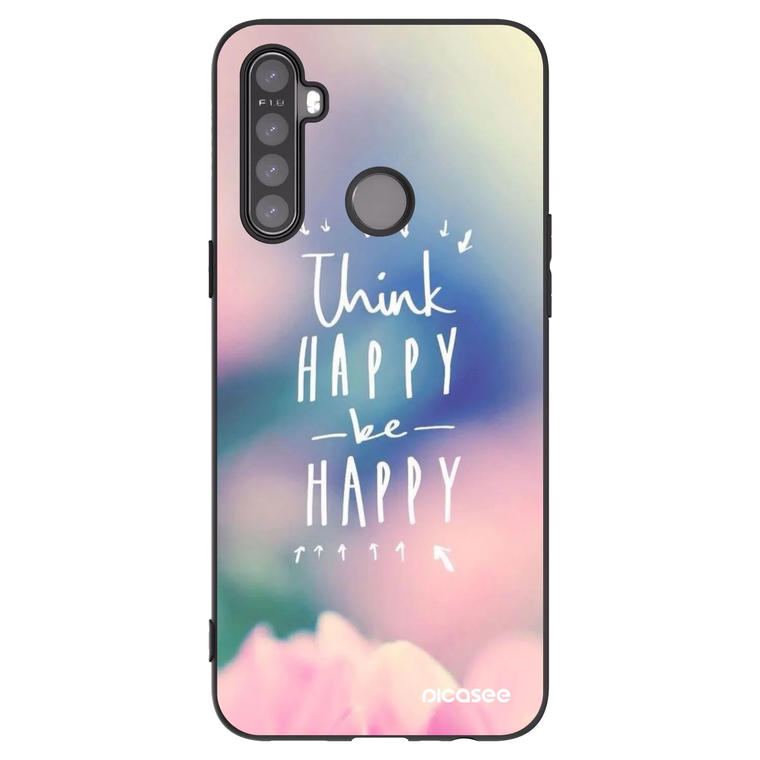 Picasee husă neagră din silicon pentru Realme 6i - Think happy be happy
