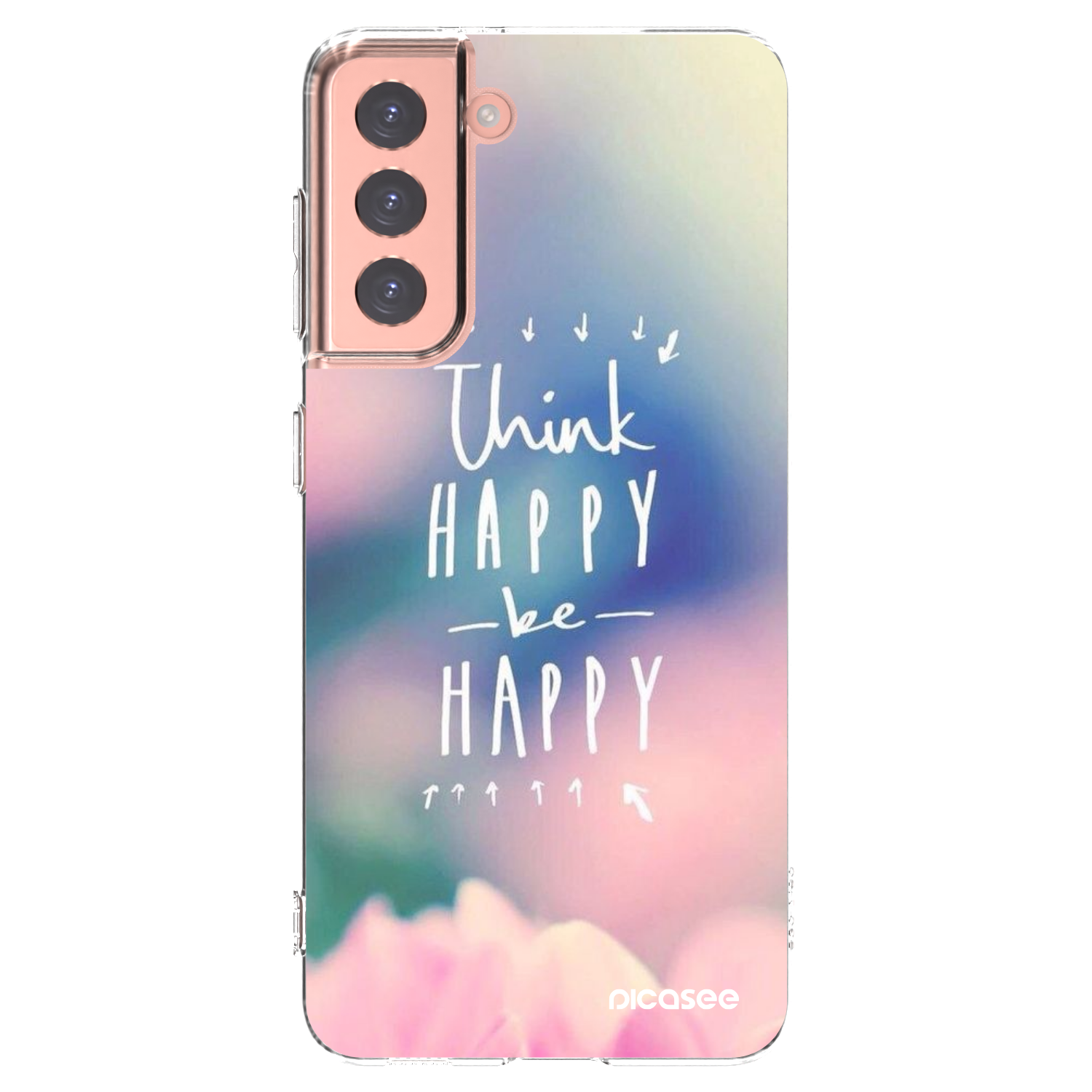 Picasee husă transparentă din silicon pentru Samsung Galaxy S21 5G G991B - Think happy be happy