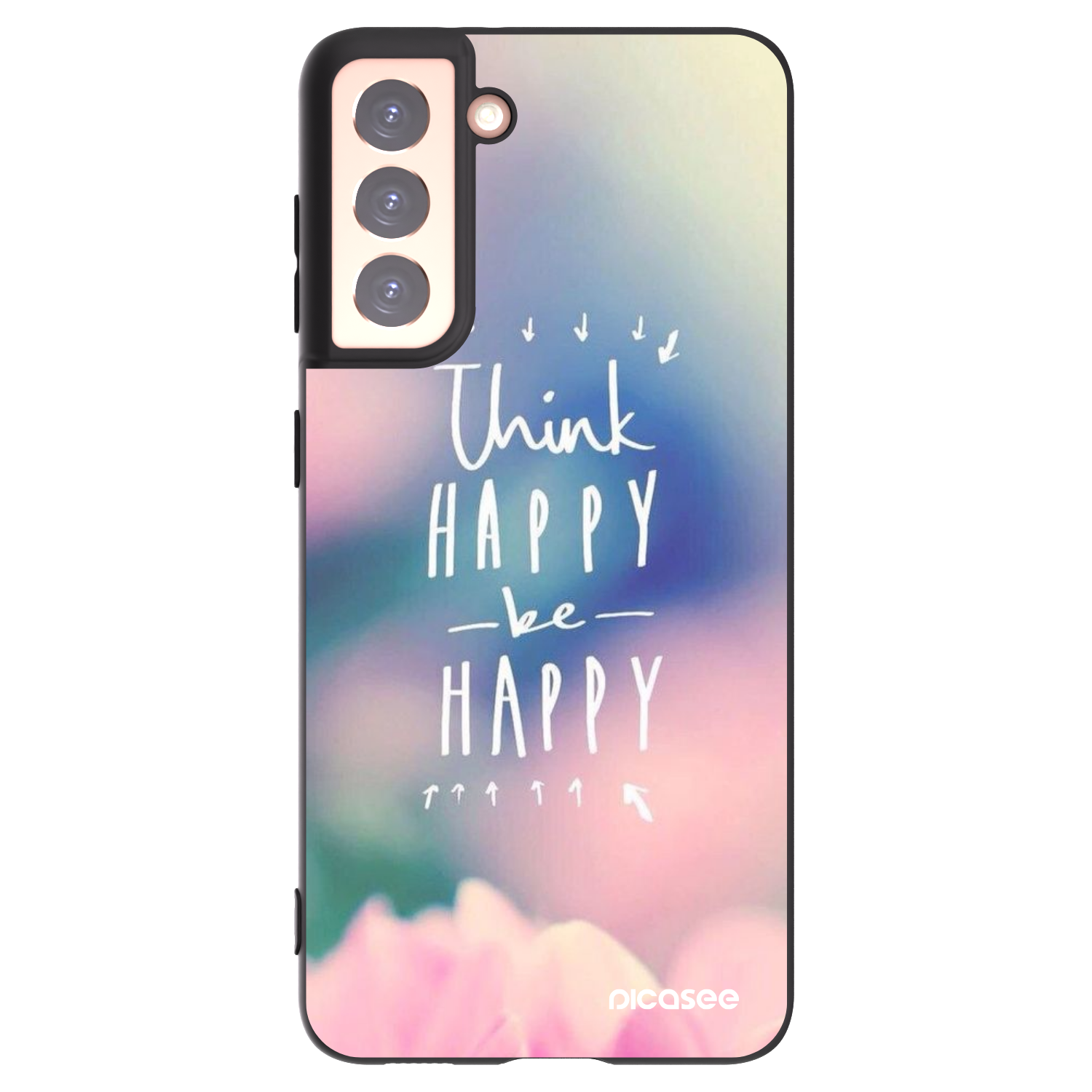 Picasee husă neagră din silicon pentru Samsung Galaxy S21 5G G991B - Think happy be happy