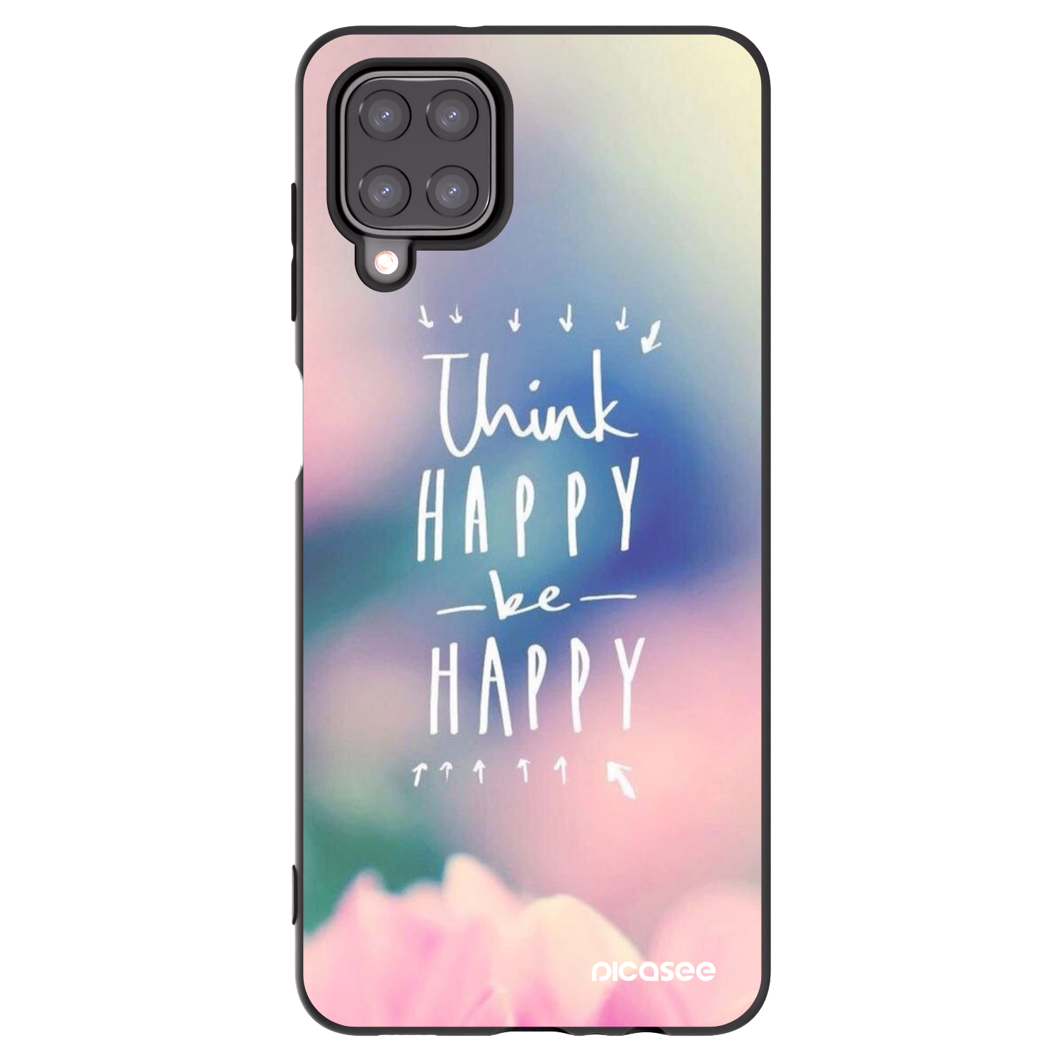 Picasee husă neagră din silicon pentru Samsung Galaxy A12 A125F - Think happy be happy