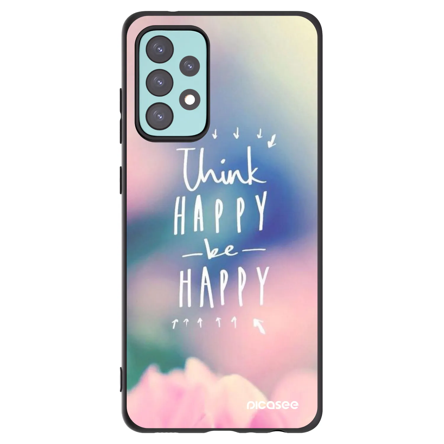 Picasee husă neagră din silicon pentru Samsung Galaxy A72 A725F - Think happy be happy
