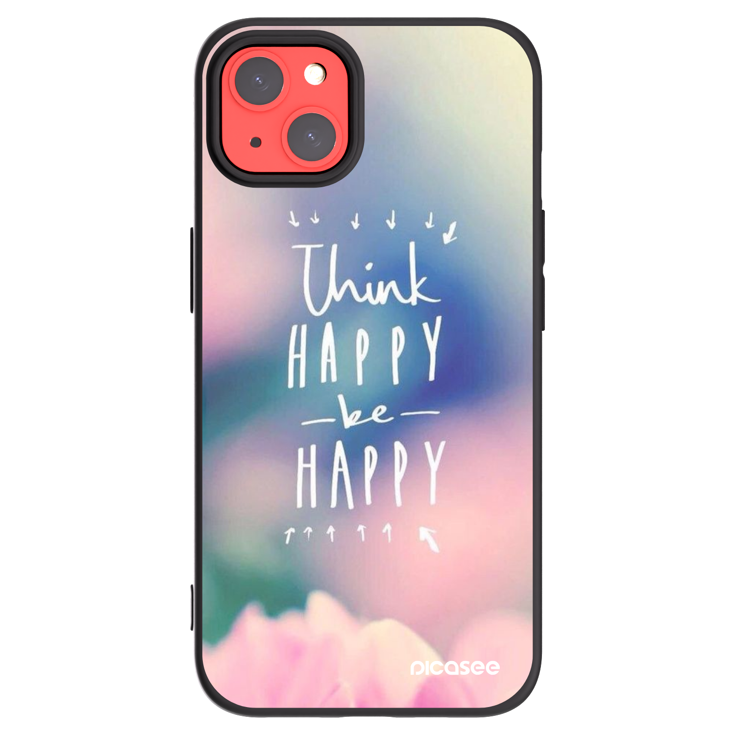 Picasee husă neagră din silicon pentru Apple iPhone 13 - Think happy be happy