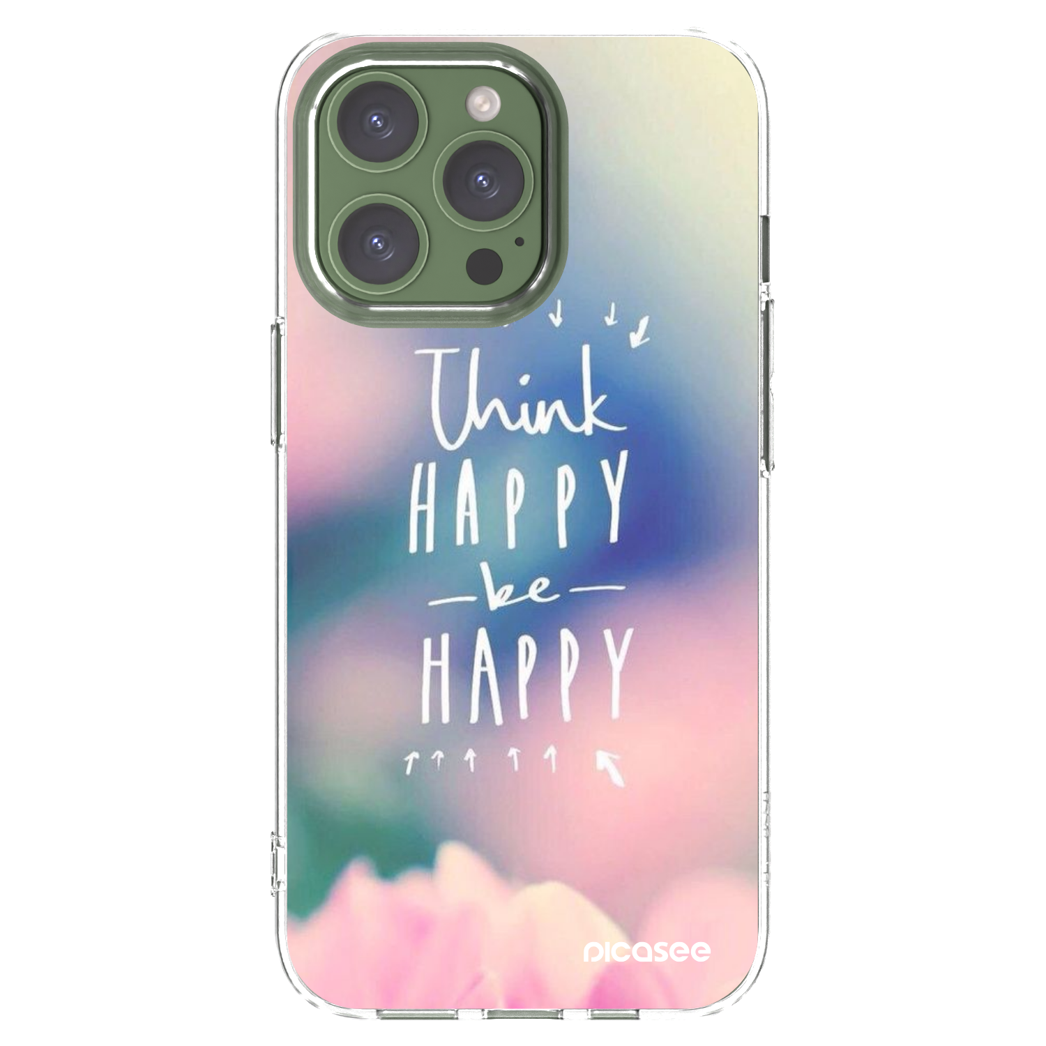 Picasee husă transparentă din silicon pentru Apple iPhone 13 Pro - Think happy be happy