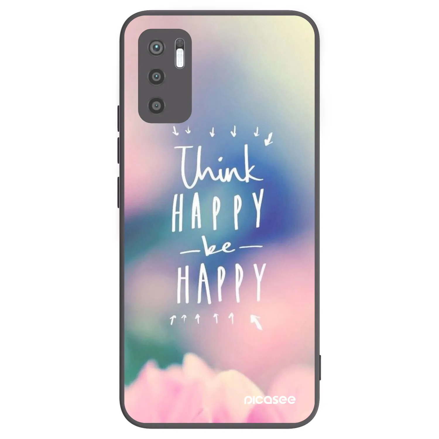 Picasee husă neagră din silicon pentru Xiaomi Redmi Note 10 5G - Think happy be happy