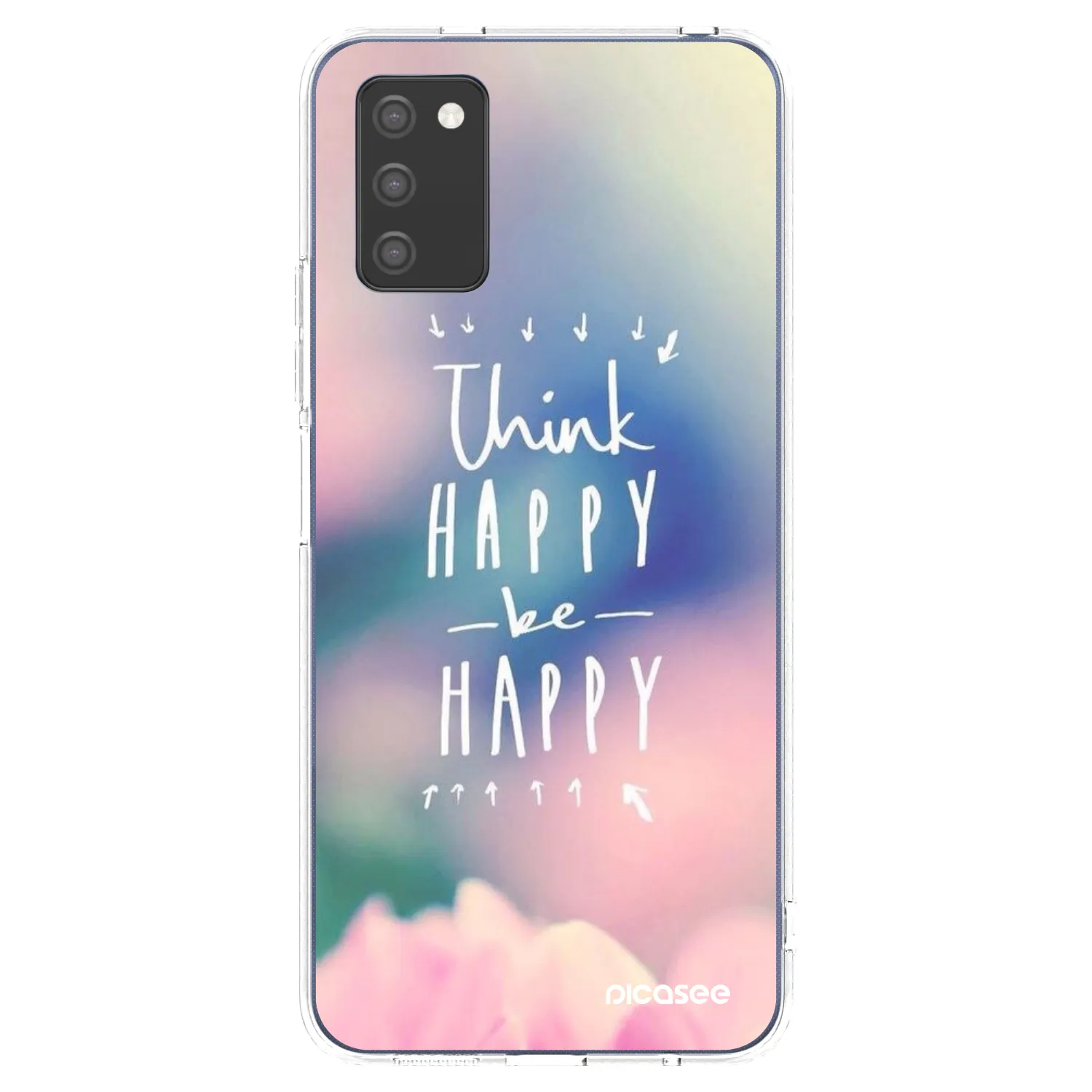 Picasee husă transparentă din silicon pentru Samsung Galaxy A02s A025G - Think happy be happy