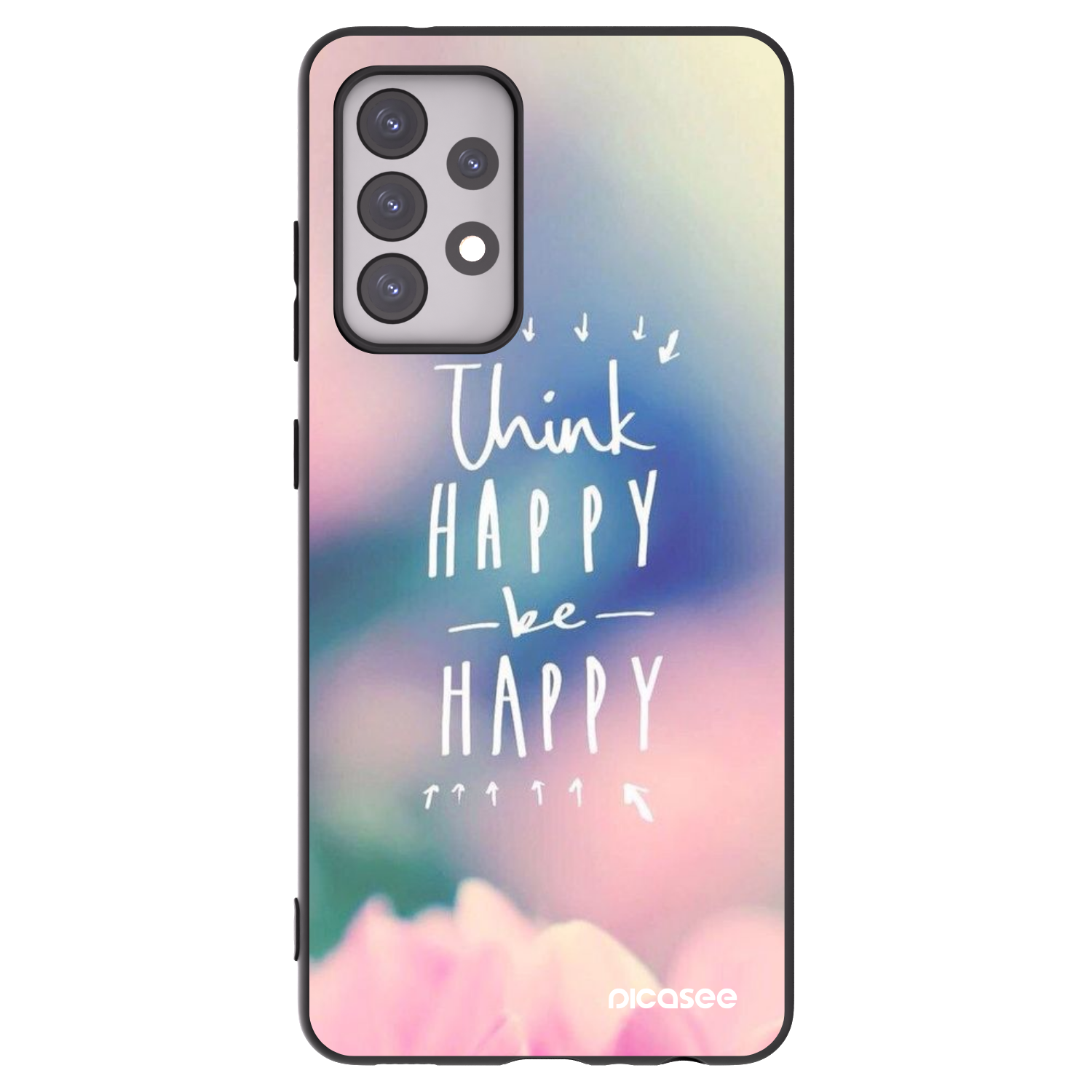 Picasee husă neagră din silicon pentru Samsung Galaxy A52s 5G A528B - Think happy be happy