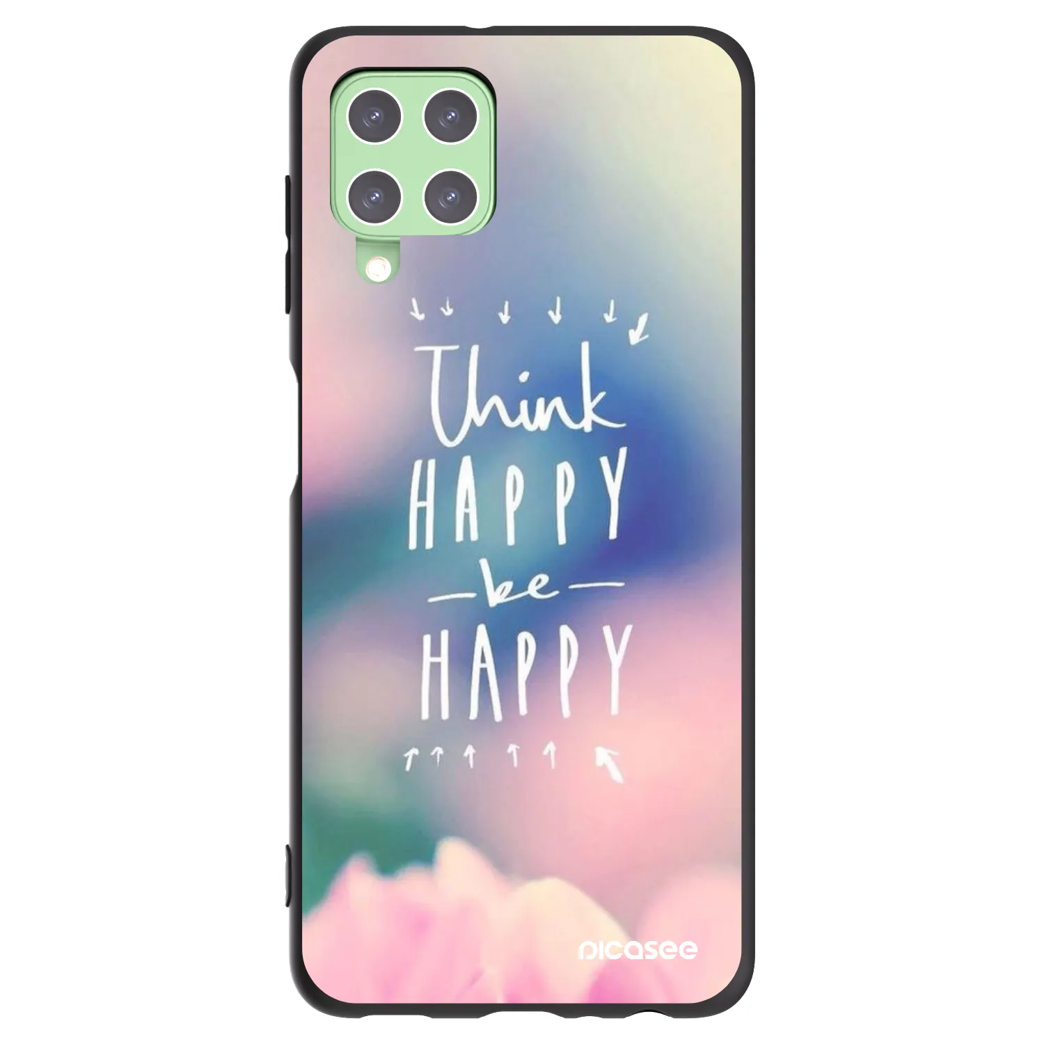 Picasee husă neagră din silicon pentru Samsung Galaxy A22 A225F 4G - Think happy be happy