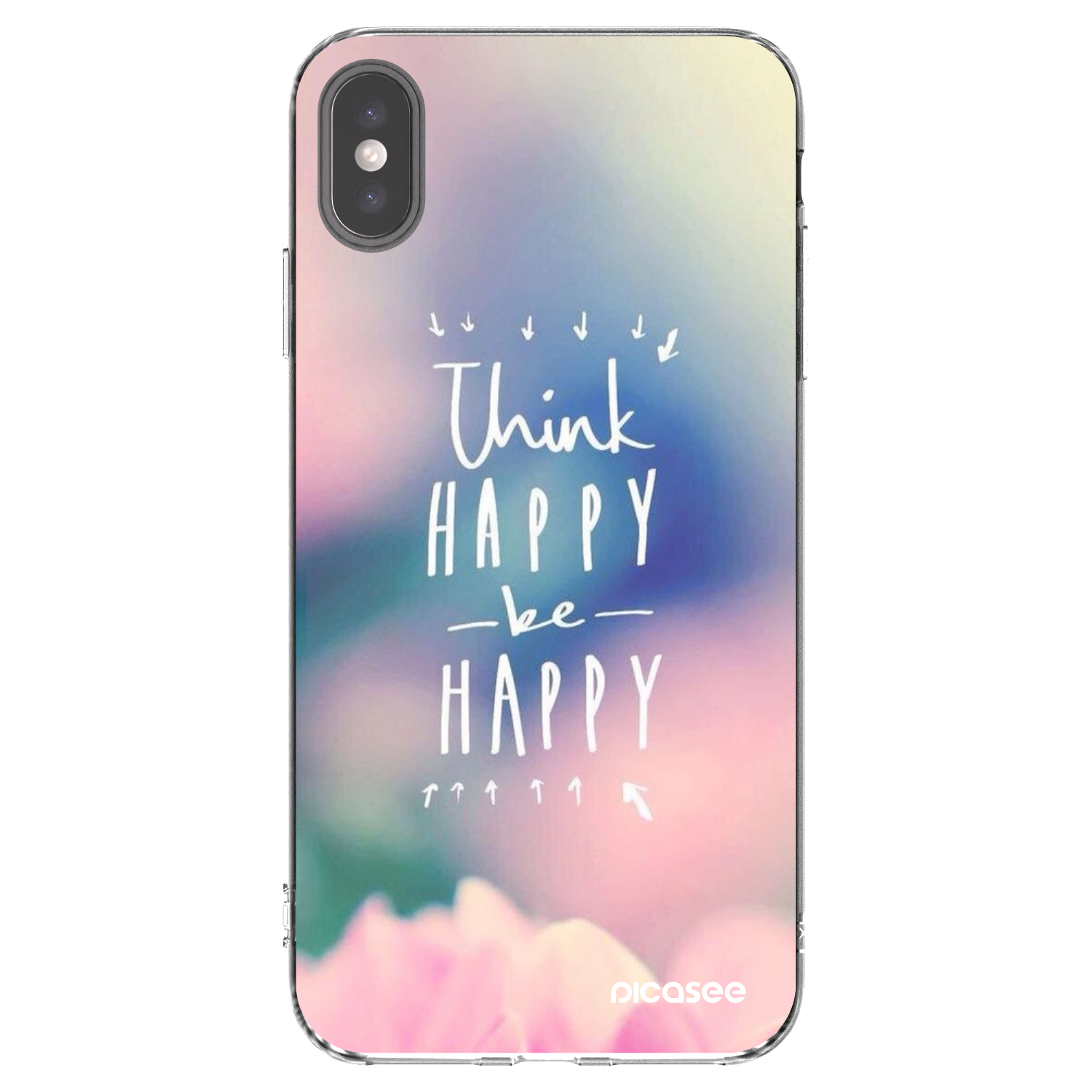 Picasee husă transparentă din silicon pentru Apple iPhone XS Max - Think happy be happy