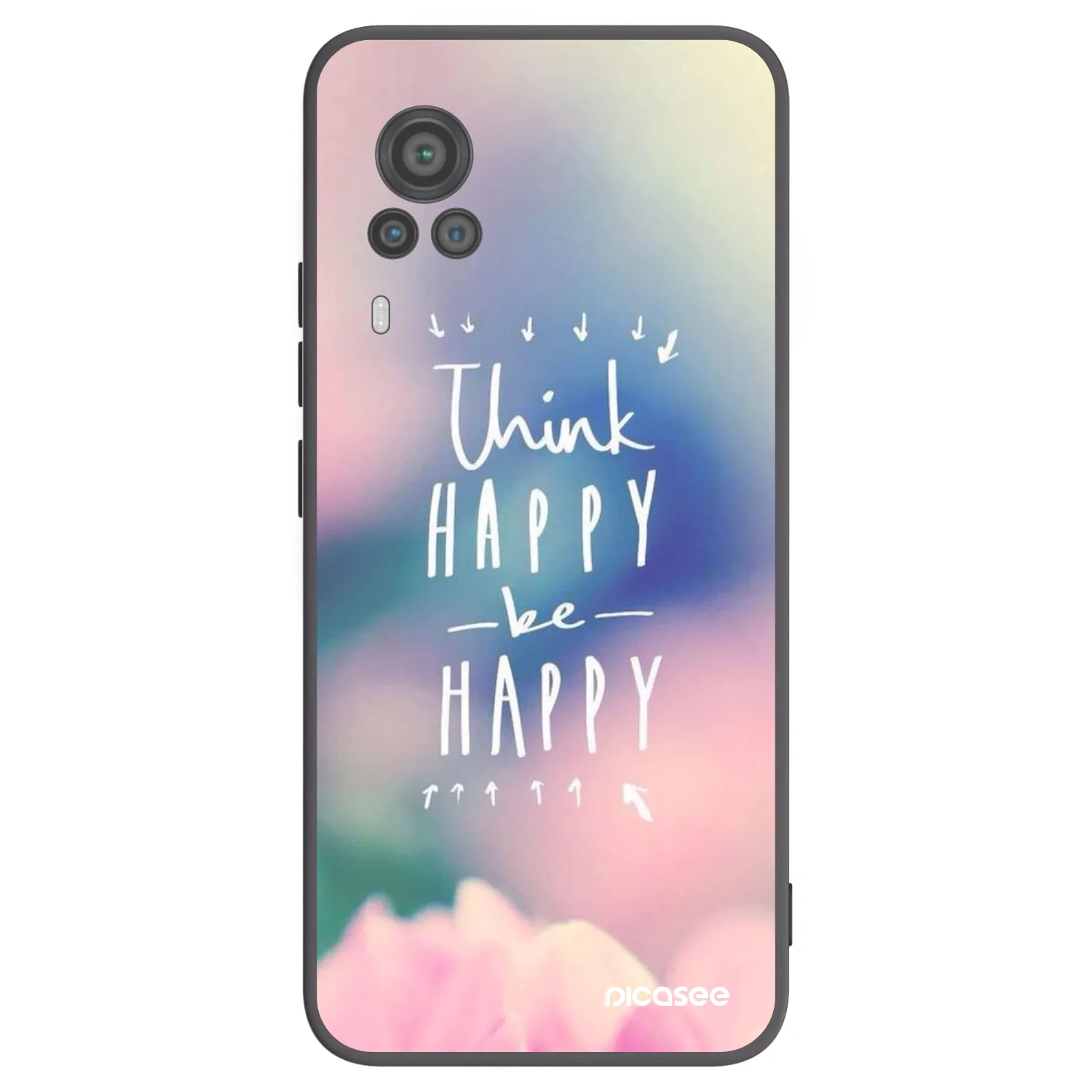 Picasee husă neagră din silicon pentru Vivo X60 Pro 5G - Think happy be happy