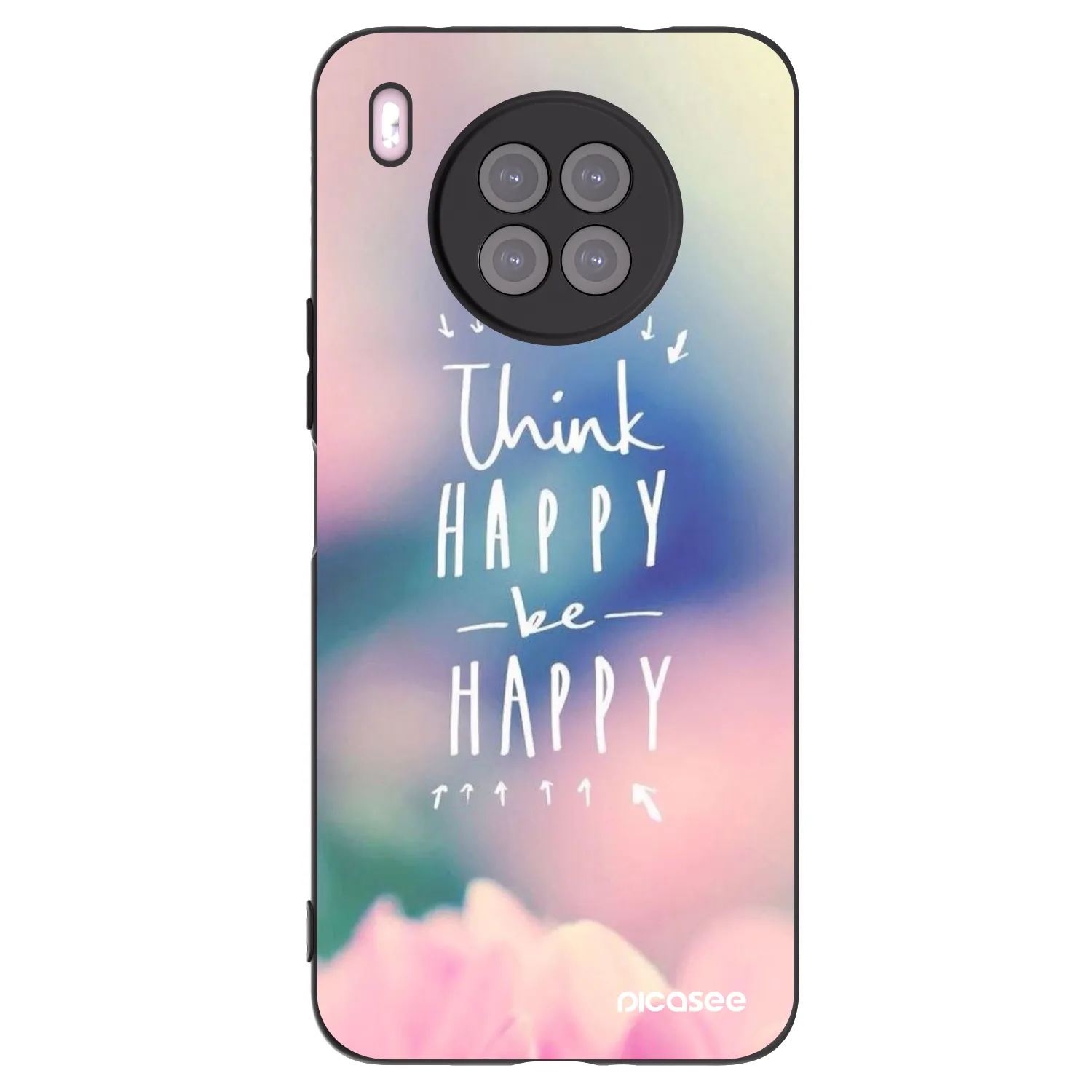 Picasee husă neagră din silicon pentru Huawei Nova 8i - Think happy be happy