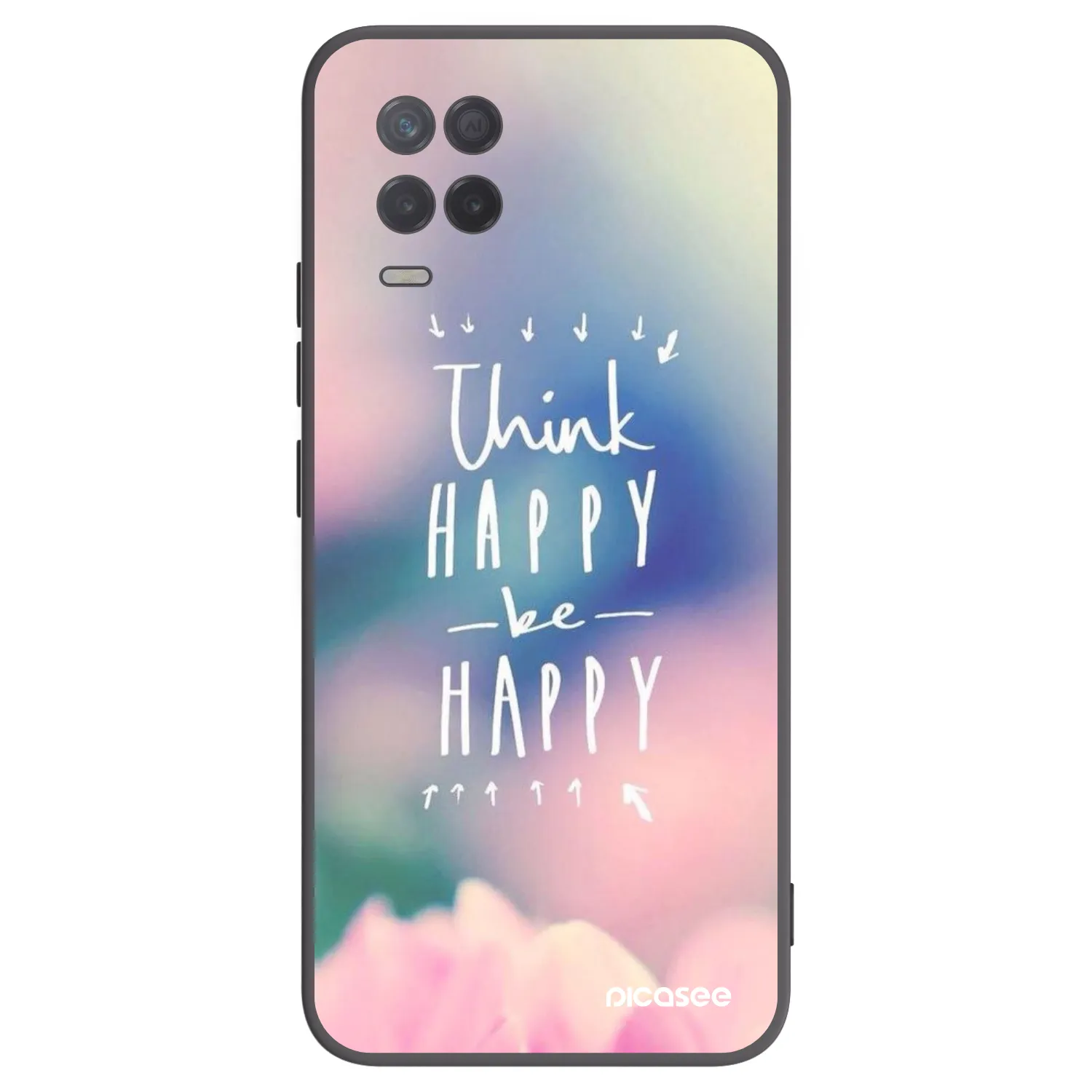 Picasee husă neagră din silicon pentru Realme 8 5G - Think happy be happy