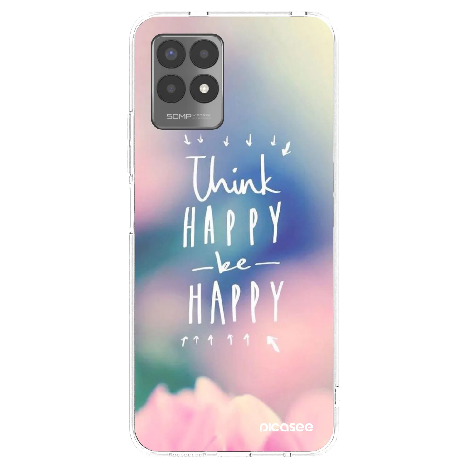 Picasee husă transparentă din silicon pentru Realme 8i - Think happy be happy