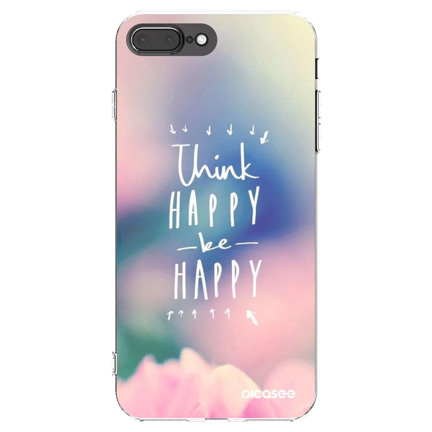 Picasee husă transparentă din silicon pentru Apple iPhone 7 Plus - Think happy be happy