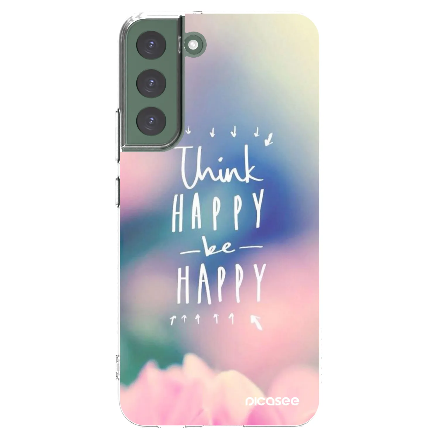 Picasee husă transparentă din silicon pentru Samsung Galaxy S22+ 5G - Think happy be happy