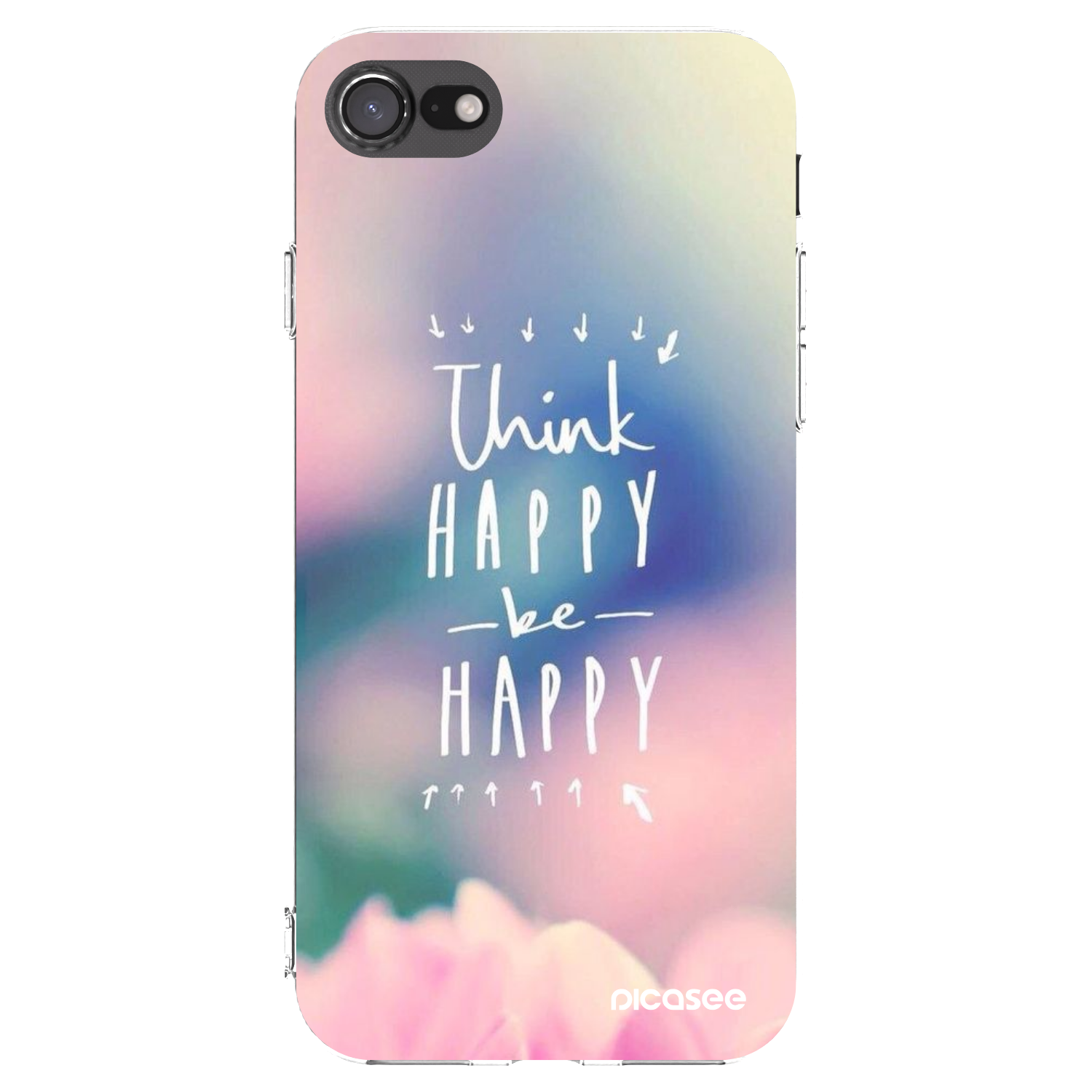 Picasee husă transparentă din silicon pentru Apple iPhone SE 2022 - Think happy be happy