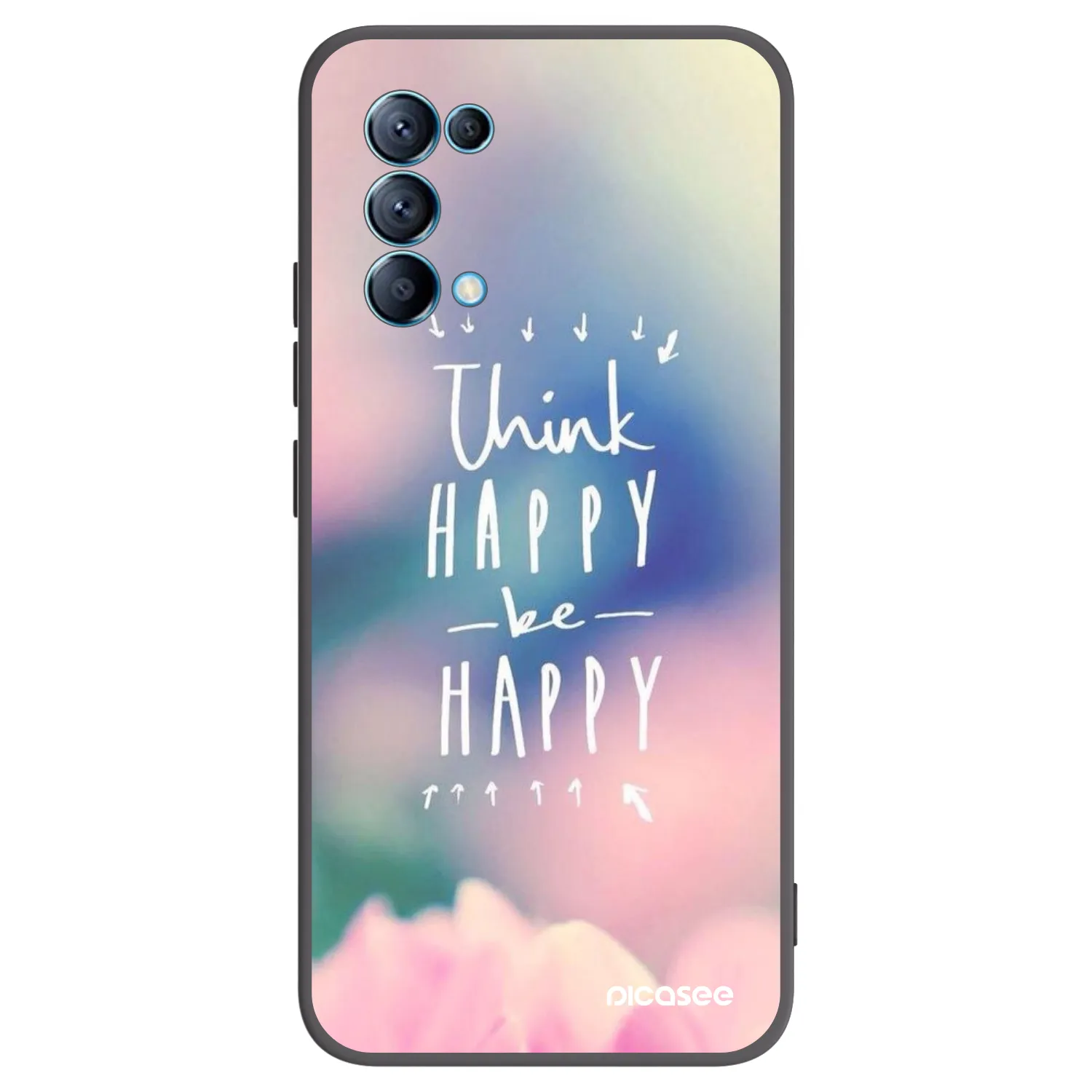 Picasee husă neagră din silicon pentru OPPO Reno 5 5G - Think happy be happy