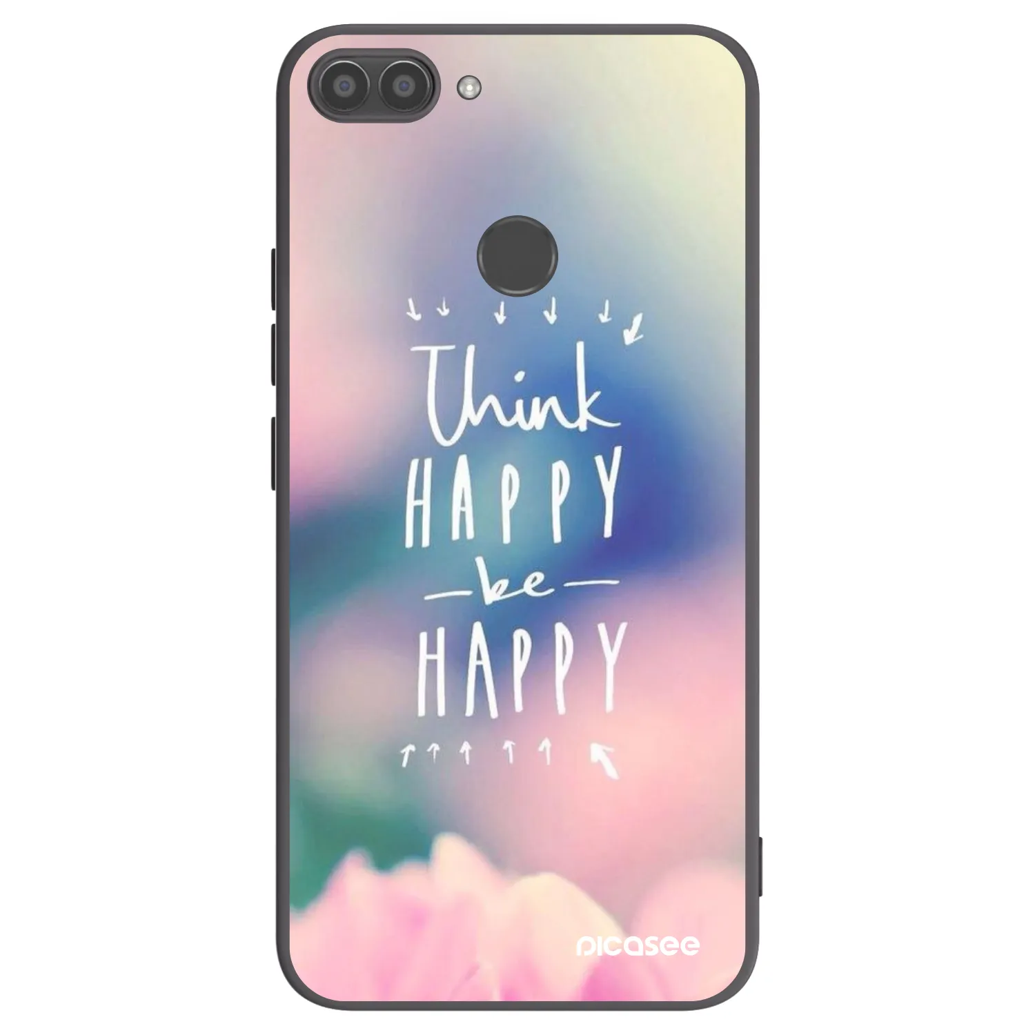 Picasee husă neagră din silicon pentru Huawei P Smart - Think happy be happy