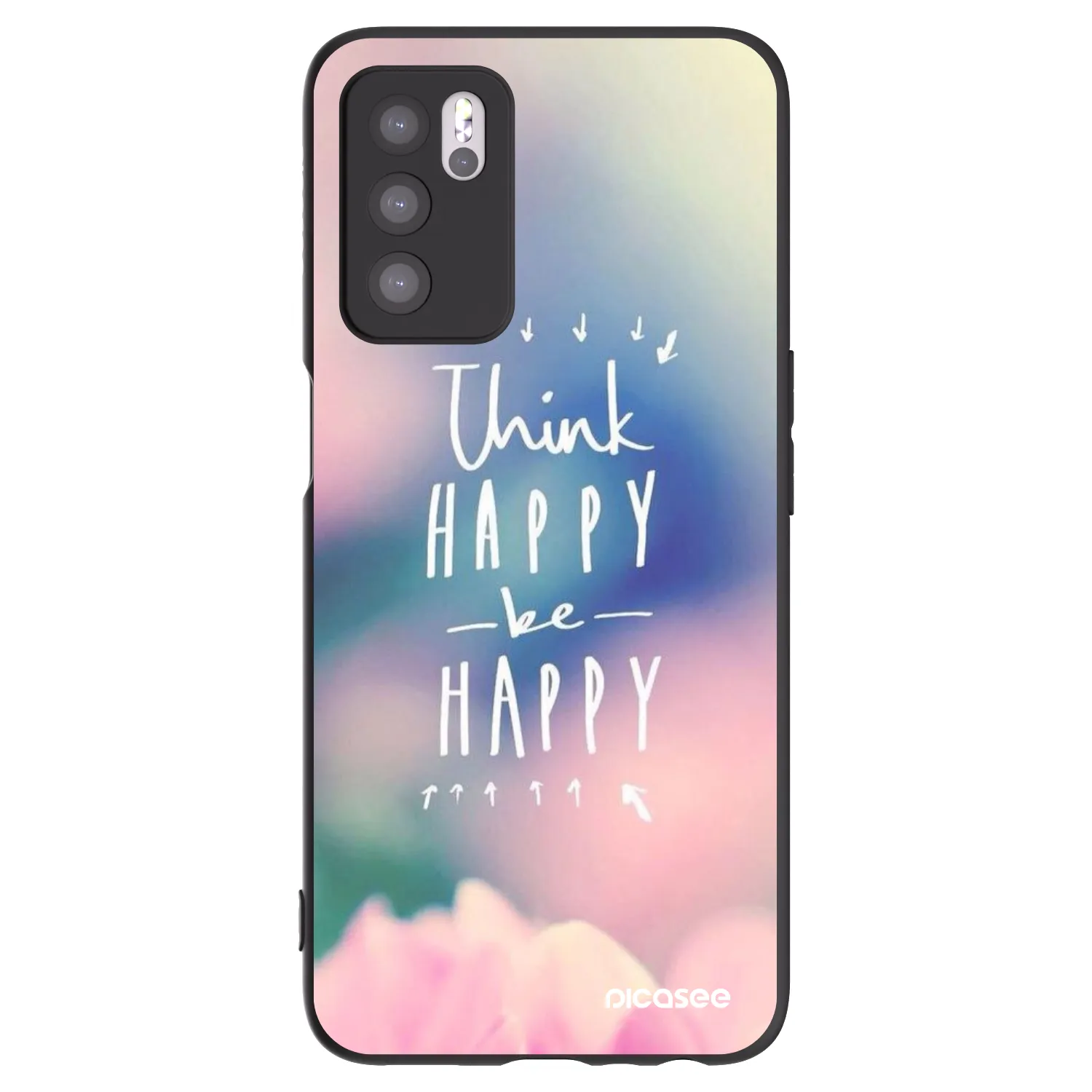 Picasee husă neagră din silicon pentru OPPO A16s - Think happy be happy