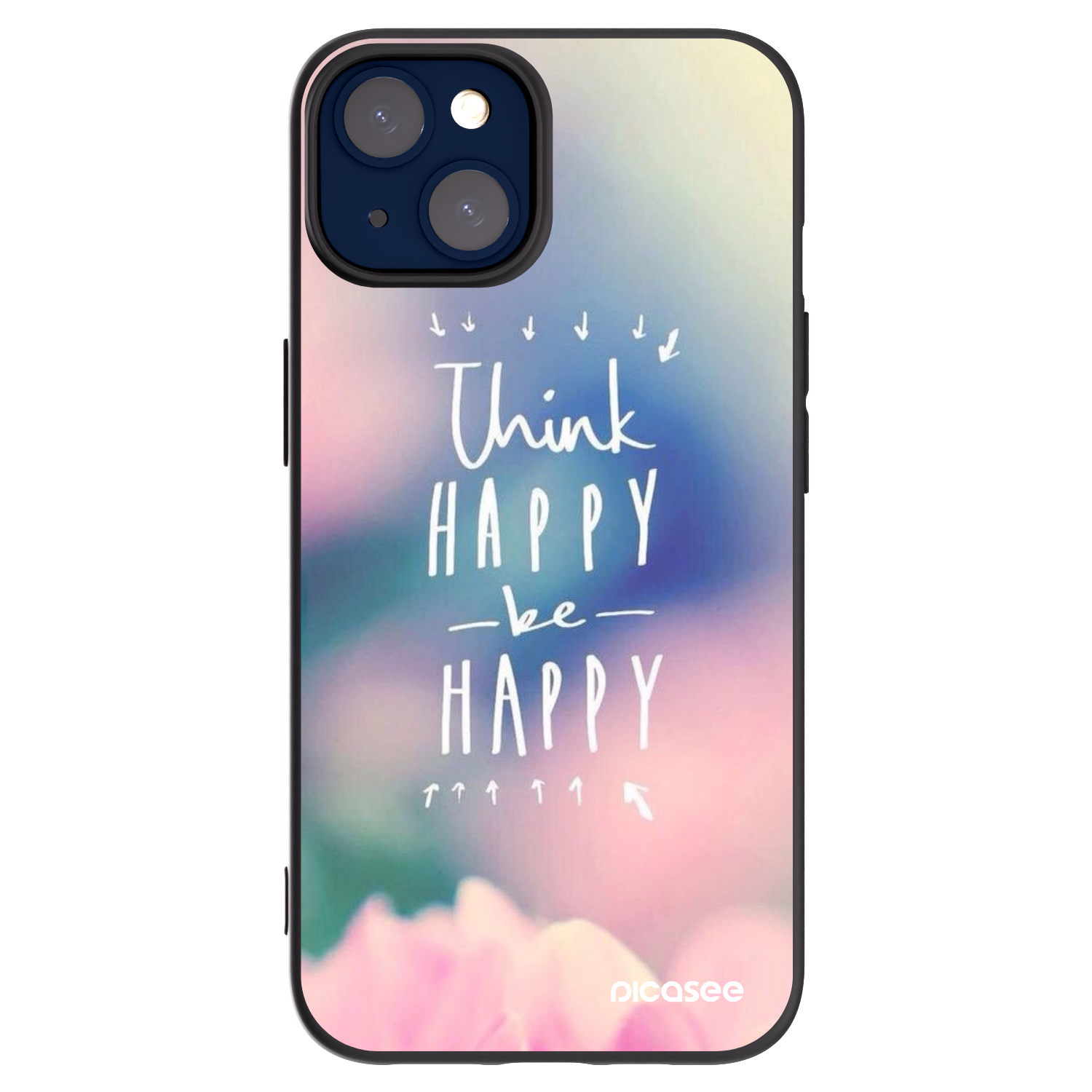 Picasee husă neagră din silicon pentru Apple iPhone 14 - Think happy be happy