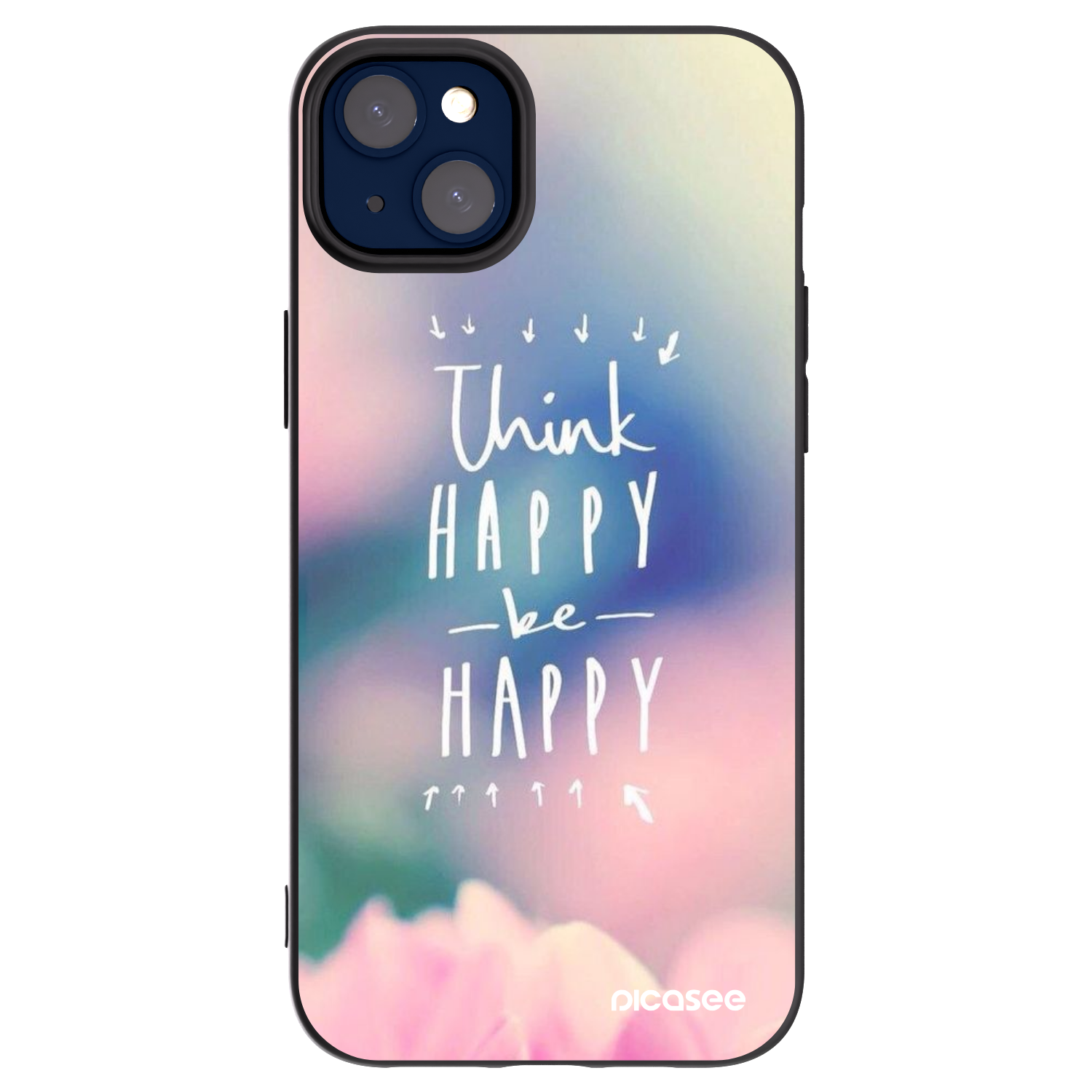 Picasee husă neagră din silicon pentru Apple iPhone 14 Plus - Think happy be happy