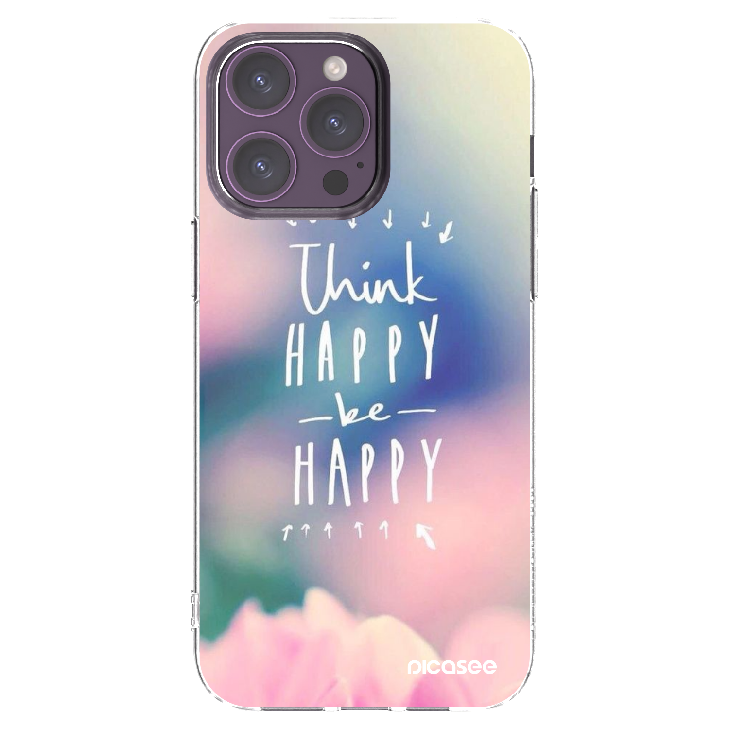 Picasee husă transparentă din silicon pentru Apple iPhone 14 Pro Max - Think happy be happy