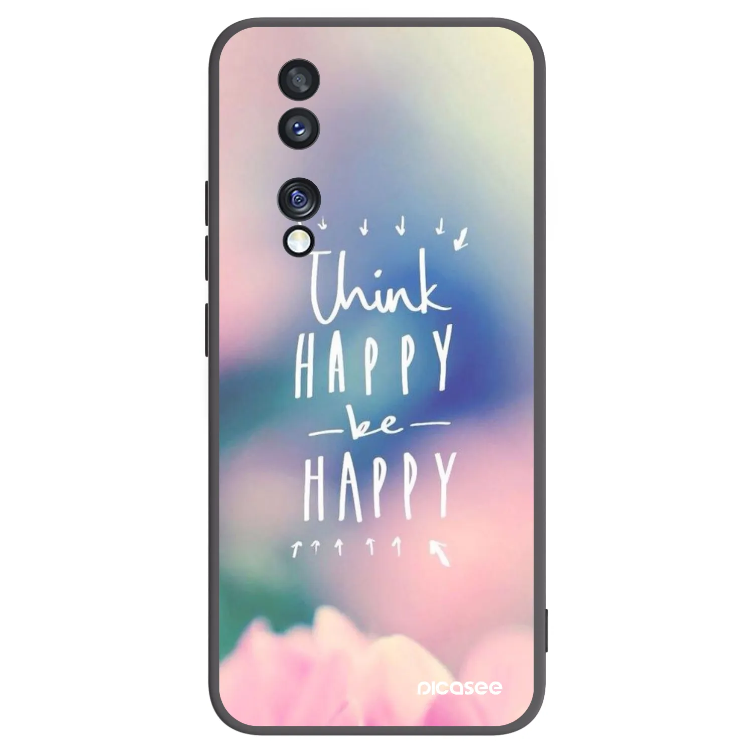 Picasee husă neagră din silicon pentru Honor 70 - Think happy be happy