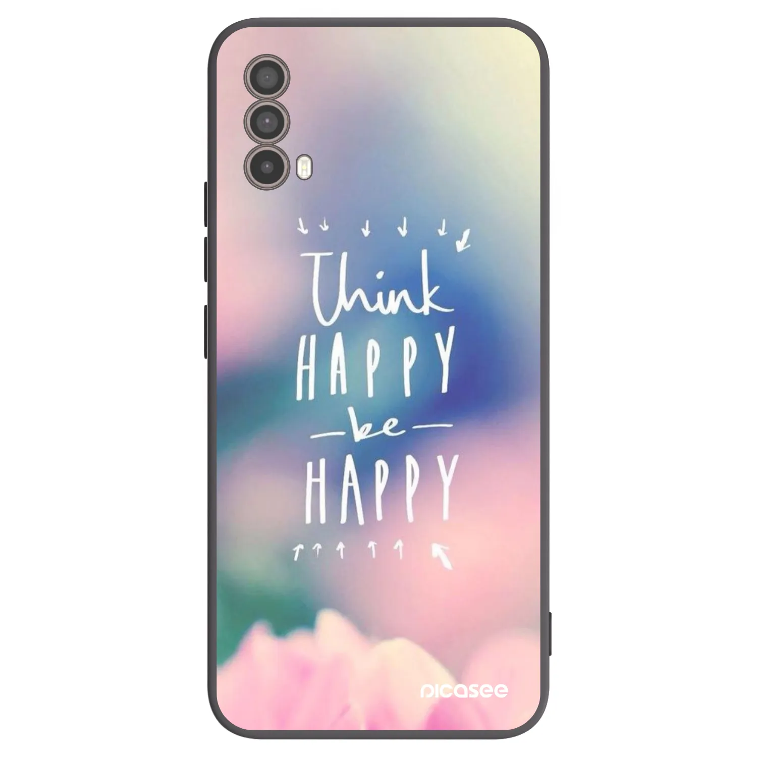 Picasee husă neagră din silicon pentru Motorola Moto E40 - Think happy be happy