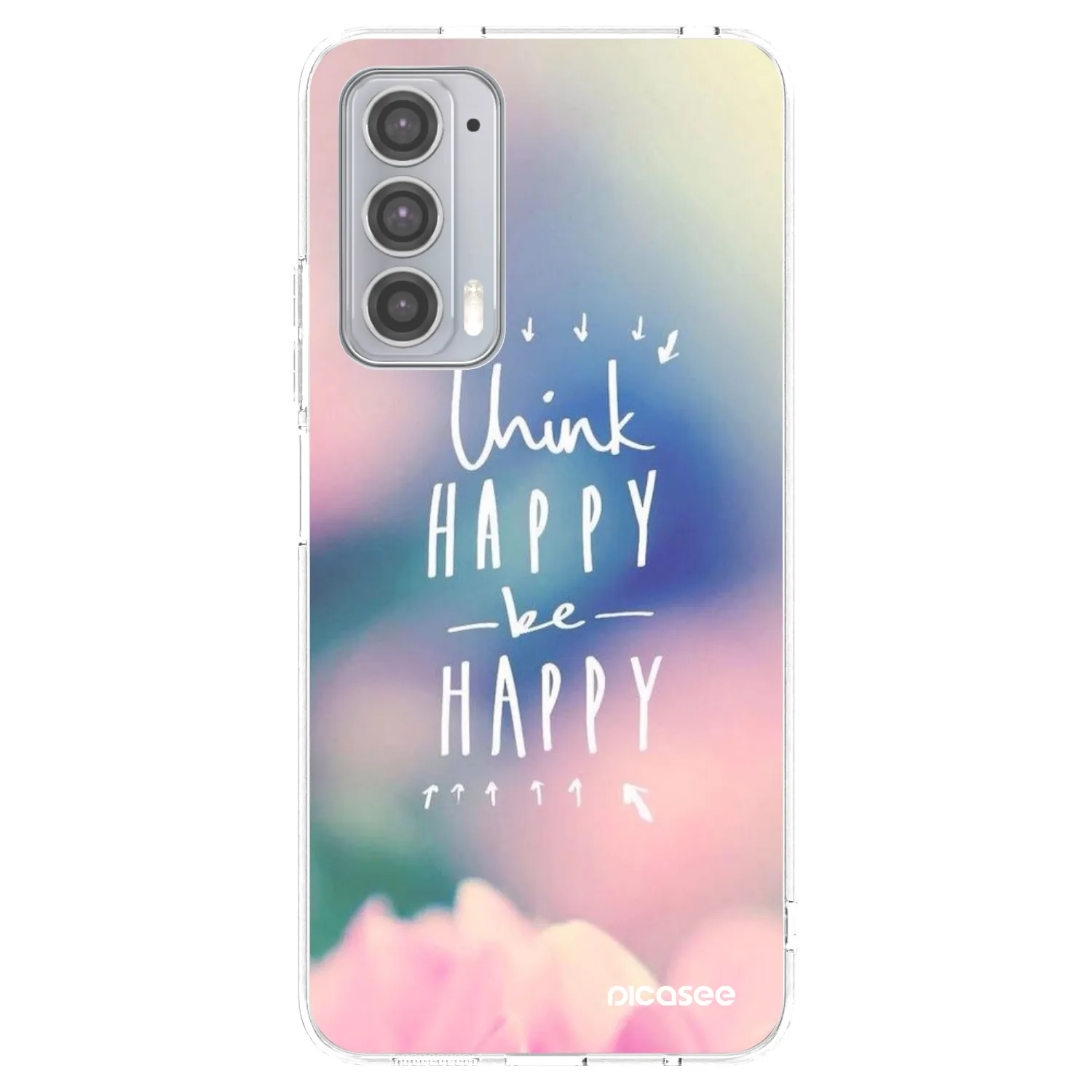 Picasee husă transparentă din silicon pentru Motorola Edge 20 - Think happy be happy