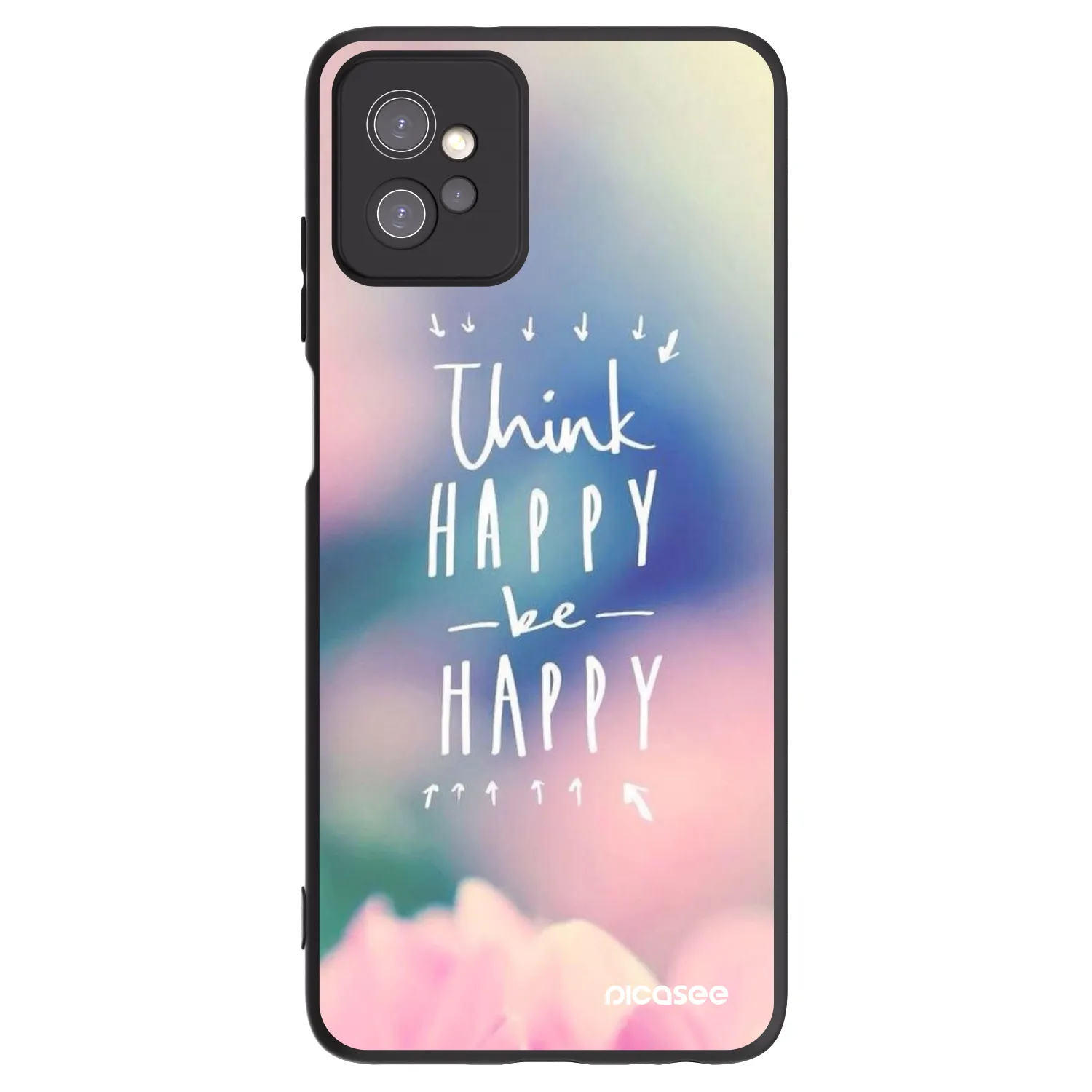Picasee husă neagră din silicon pentru Motorola Moto G32 - Think happy be happy