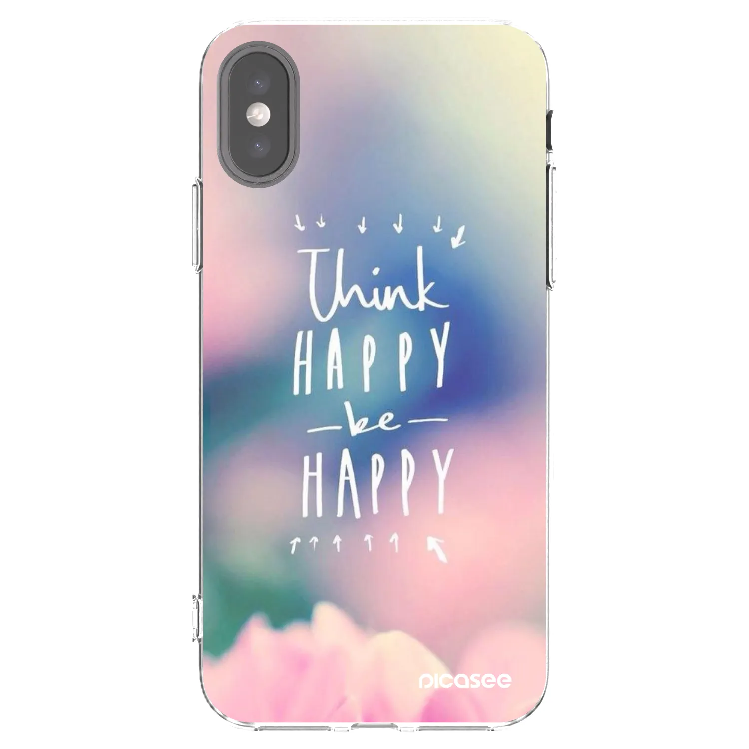 Picasee husă transparentă din silicon pentru Apple iPhone X/XS - Think happy be happy