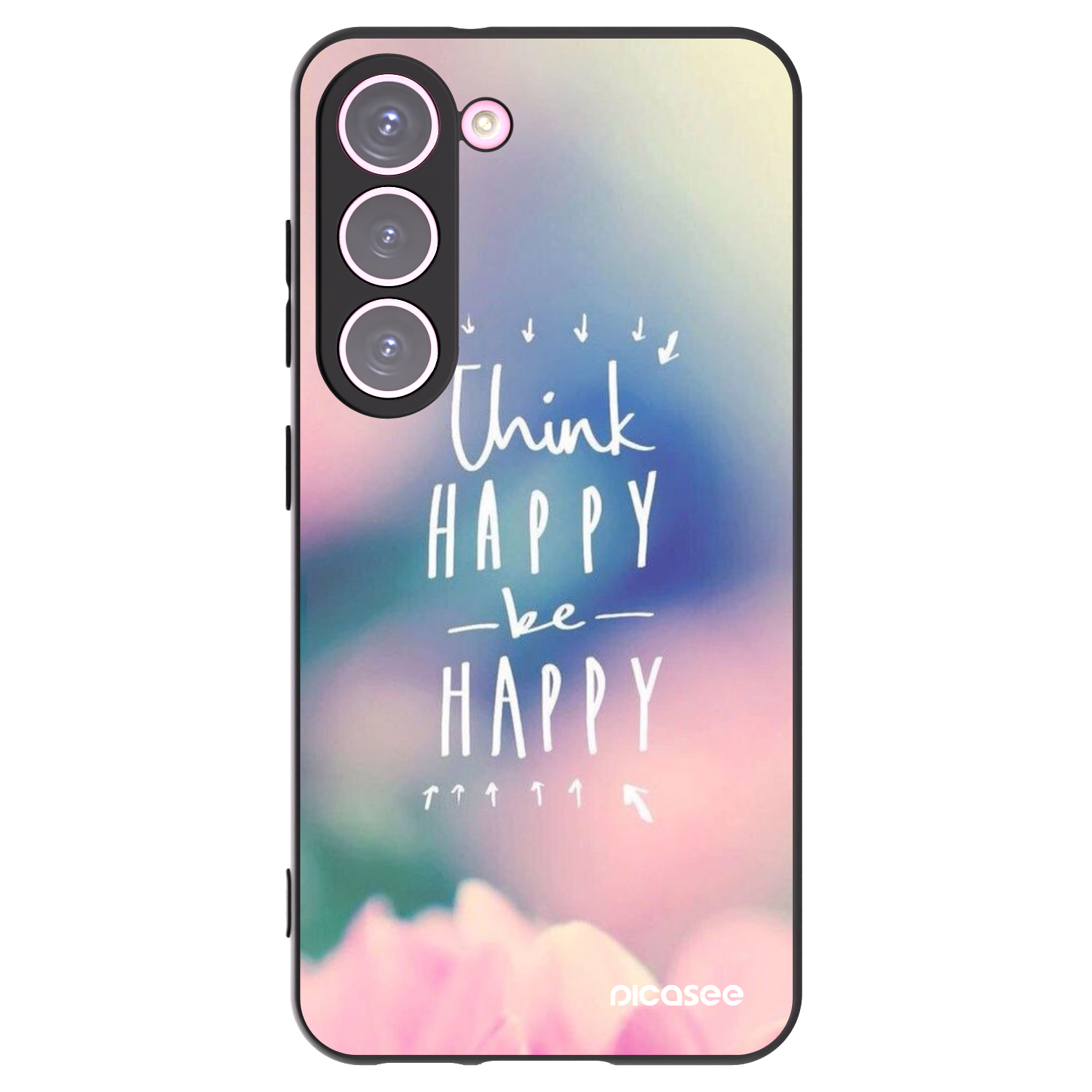 Picasee husă neagră din silicon pentru Samsung Galaxy S23 5G - Think happy be happy