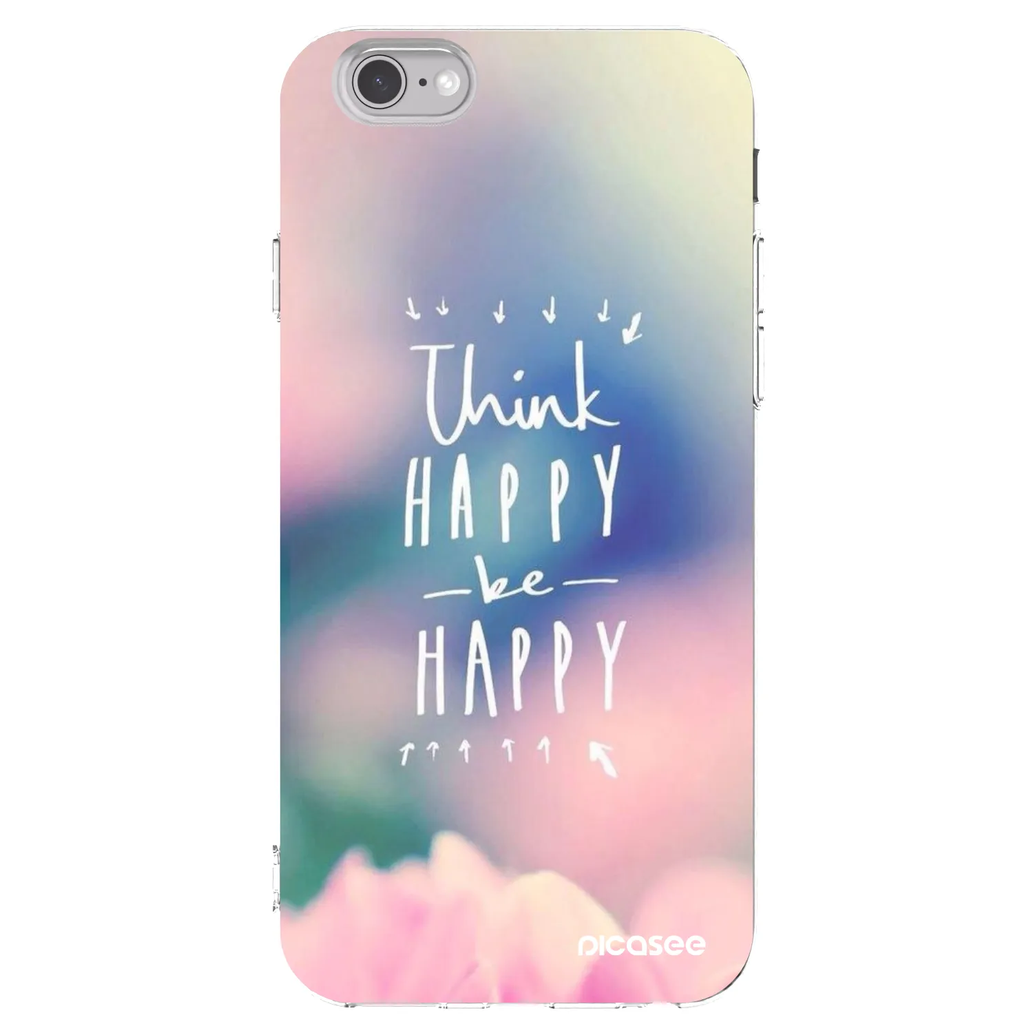 Picasee husă transparentă din silicon pentru Apple iPhone 6/6S - Think happy be happy