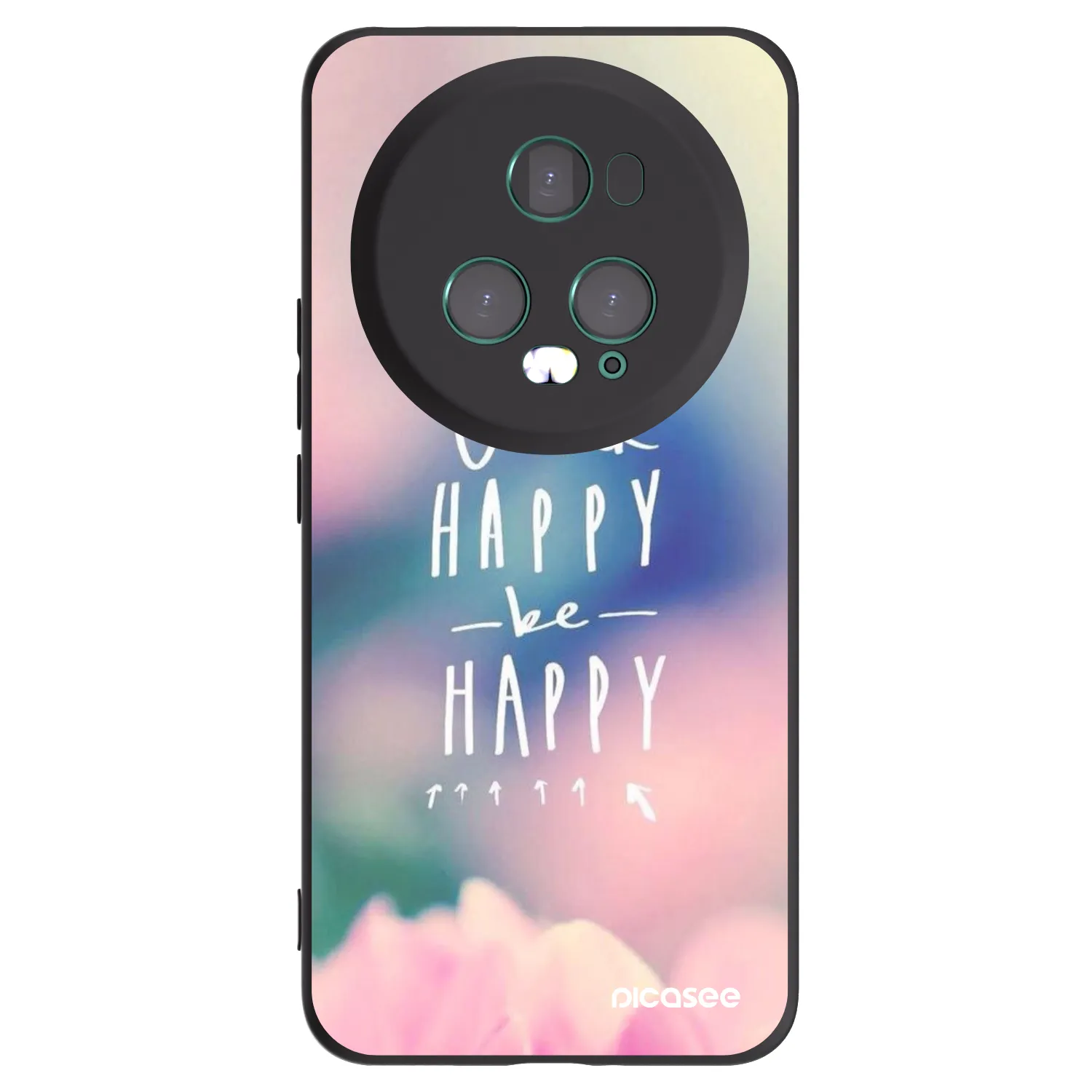 Picasee husă neagră din silicon pentru Honor Magic5 Pro - Think happy be happy