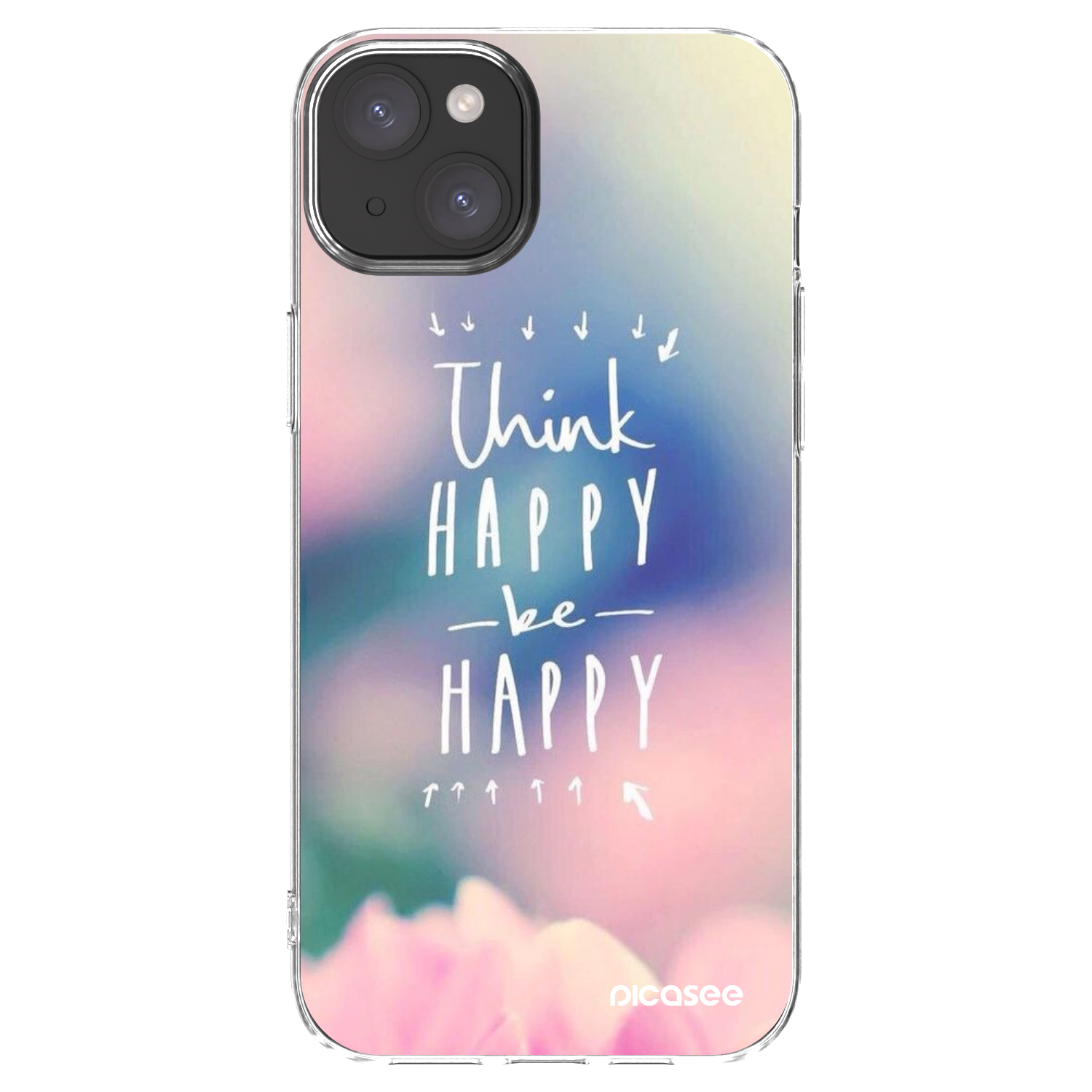 Picasee husă transparentă din silicon pentru Apple iPhone 15 Plus - Think happy be happy