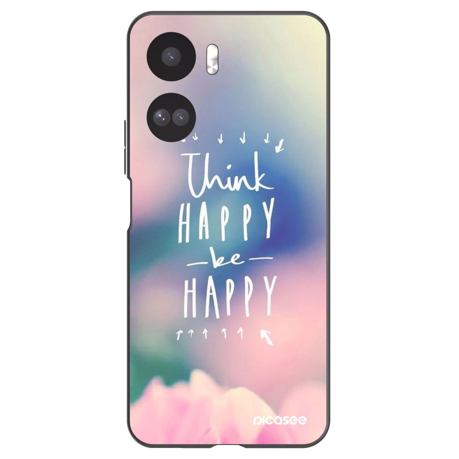 Picasee husă neagră din silicon pentru Honor 90 Lite 5G - Think happy be happy