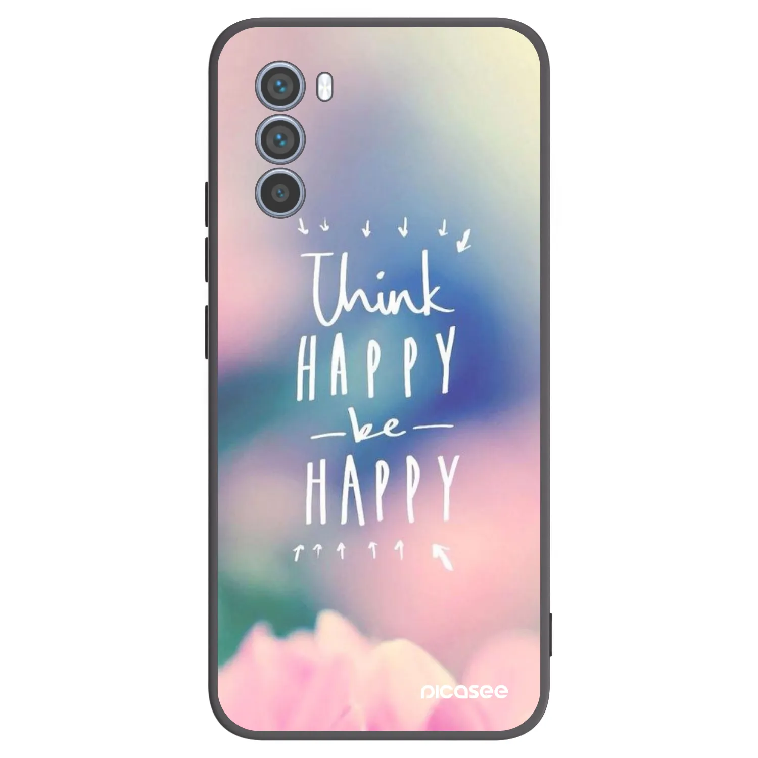 Picasee husă neagră din silicon pentru Motorola Moto G62 - Think happy be happy
