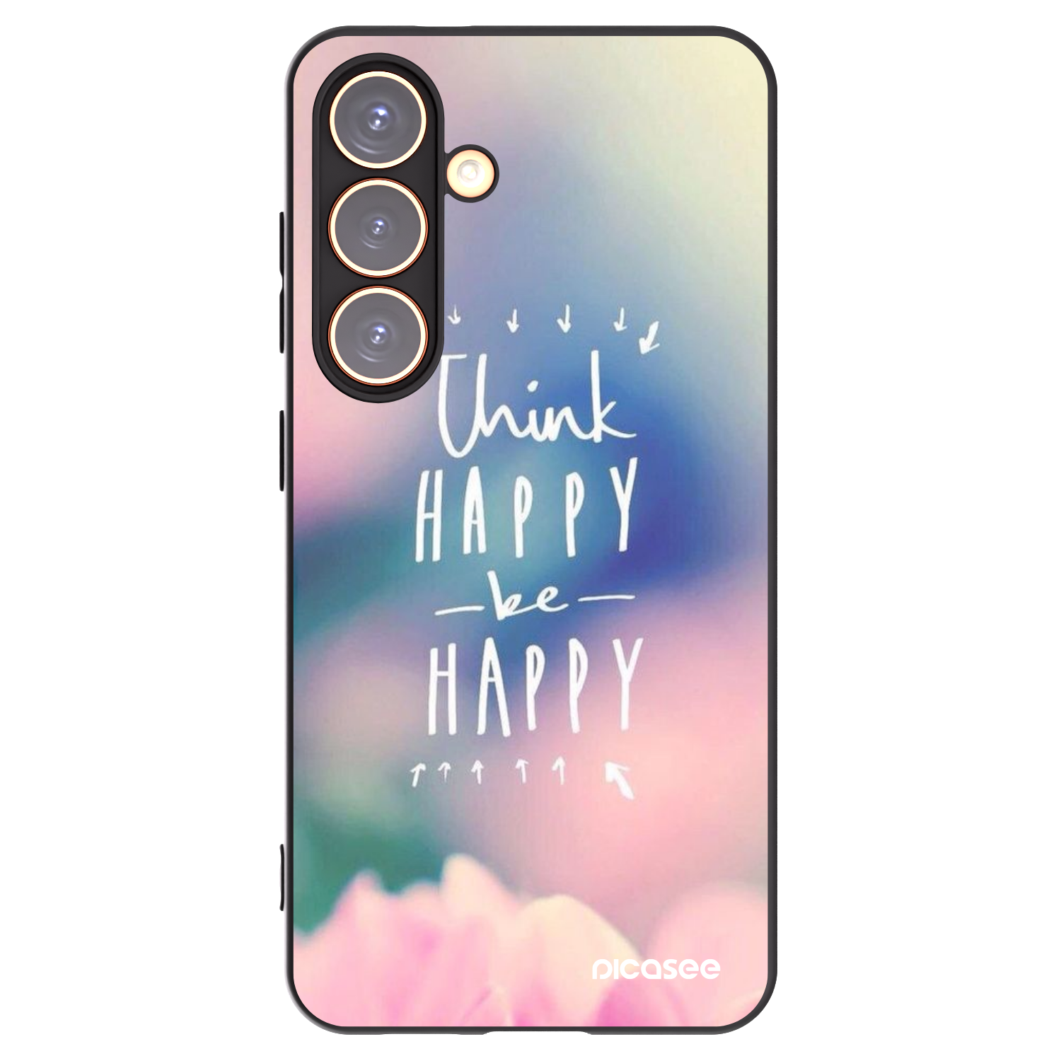 Picasee husă neagră din silicon pentru Samsung Galaxy S24 S921B 5G - Think happy be happy
