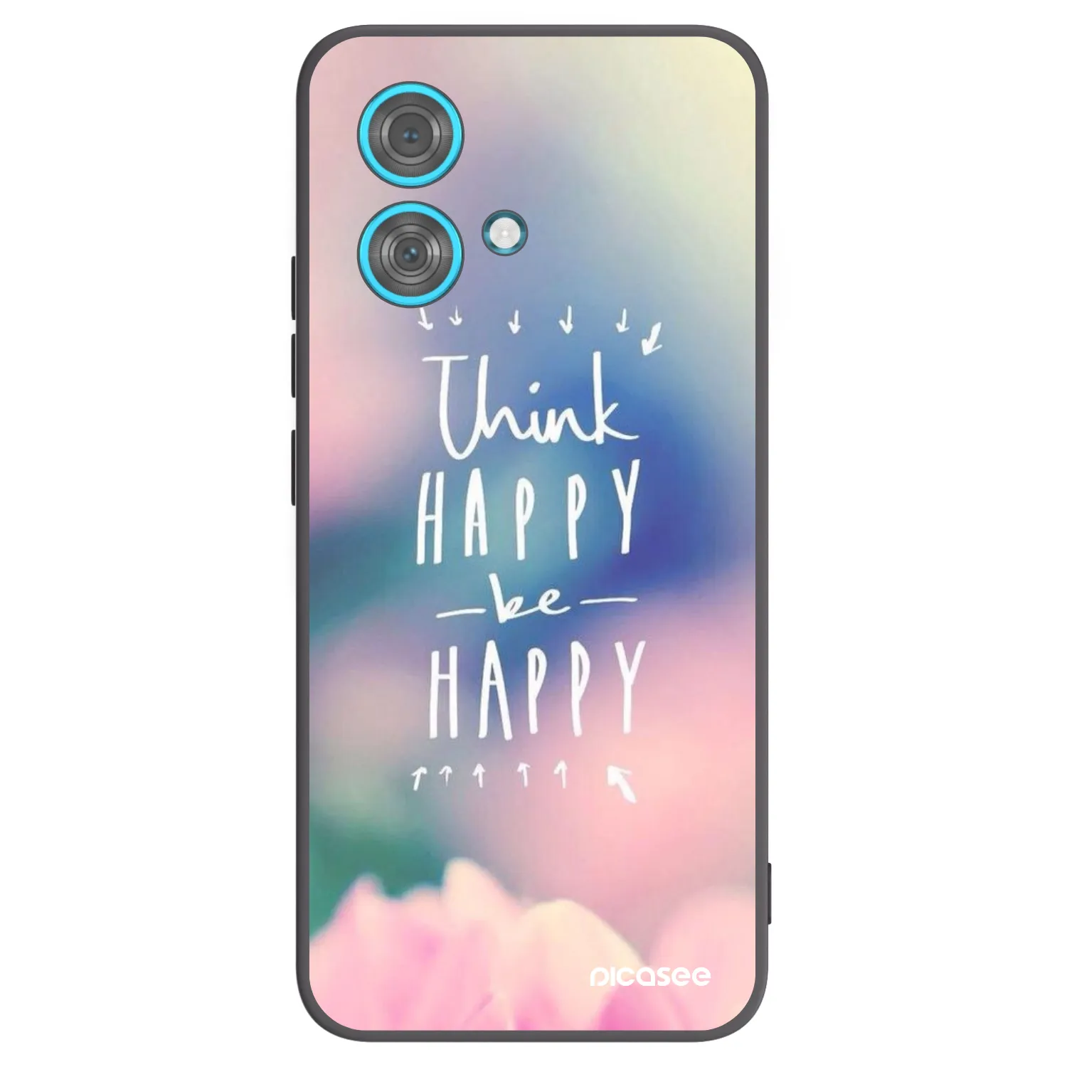 Picasee husă neagră din silicon pentru Motorola Edge 40 Neo - Think happy be happy