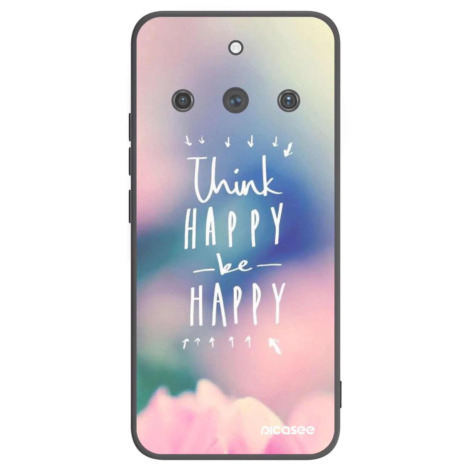 Picasee husă neagră din silicon pentru Realme 11 Pro+ - Think happy be happy
