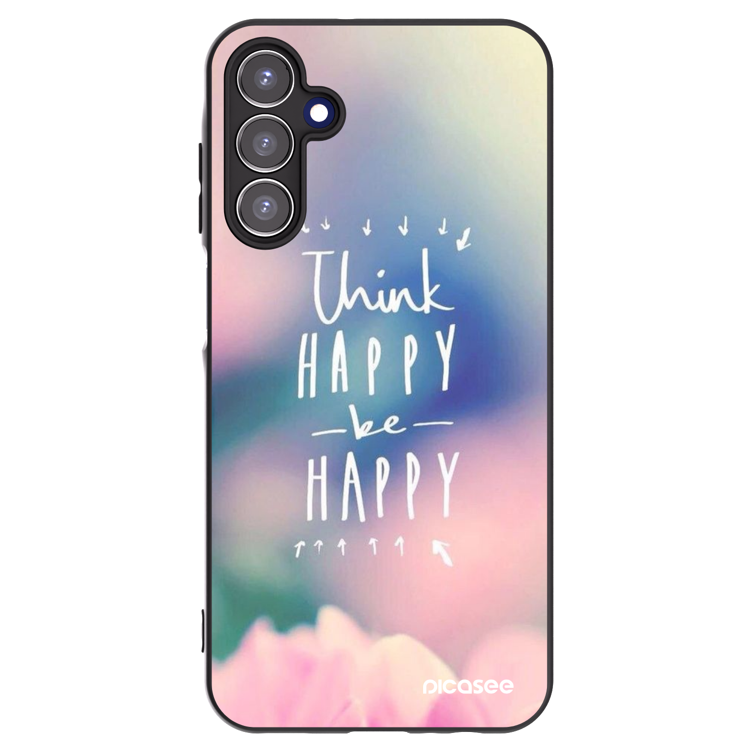 Picasee husă neagră din silicon pentru Samsung Galaxy A15 A156B 5G - Think happy be happy